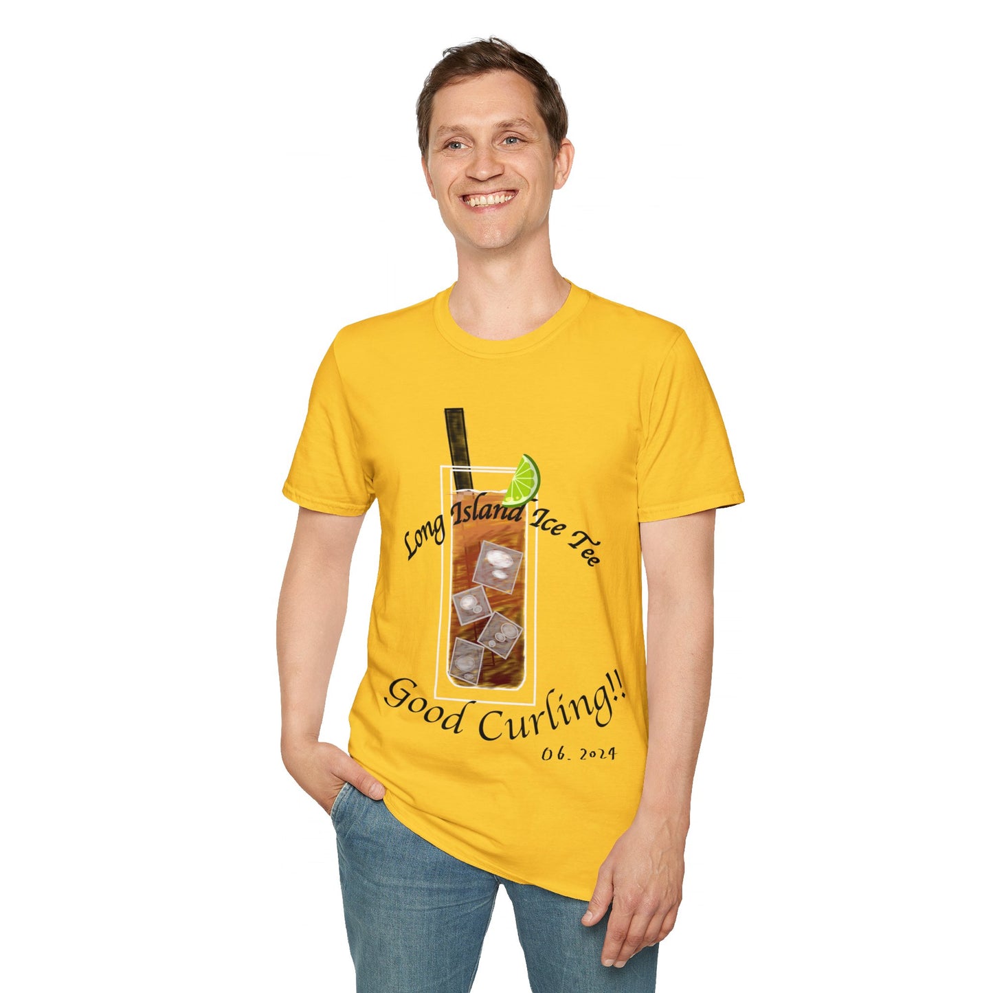 Long Island Ice Tee(Tee-line/T-shirt Pun) Curling Tee | 100% ring-spun cotton | Unisex Soft-Style Lightweight