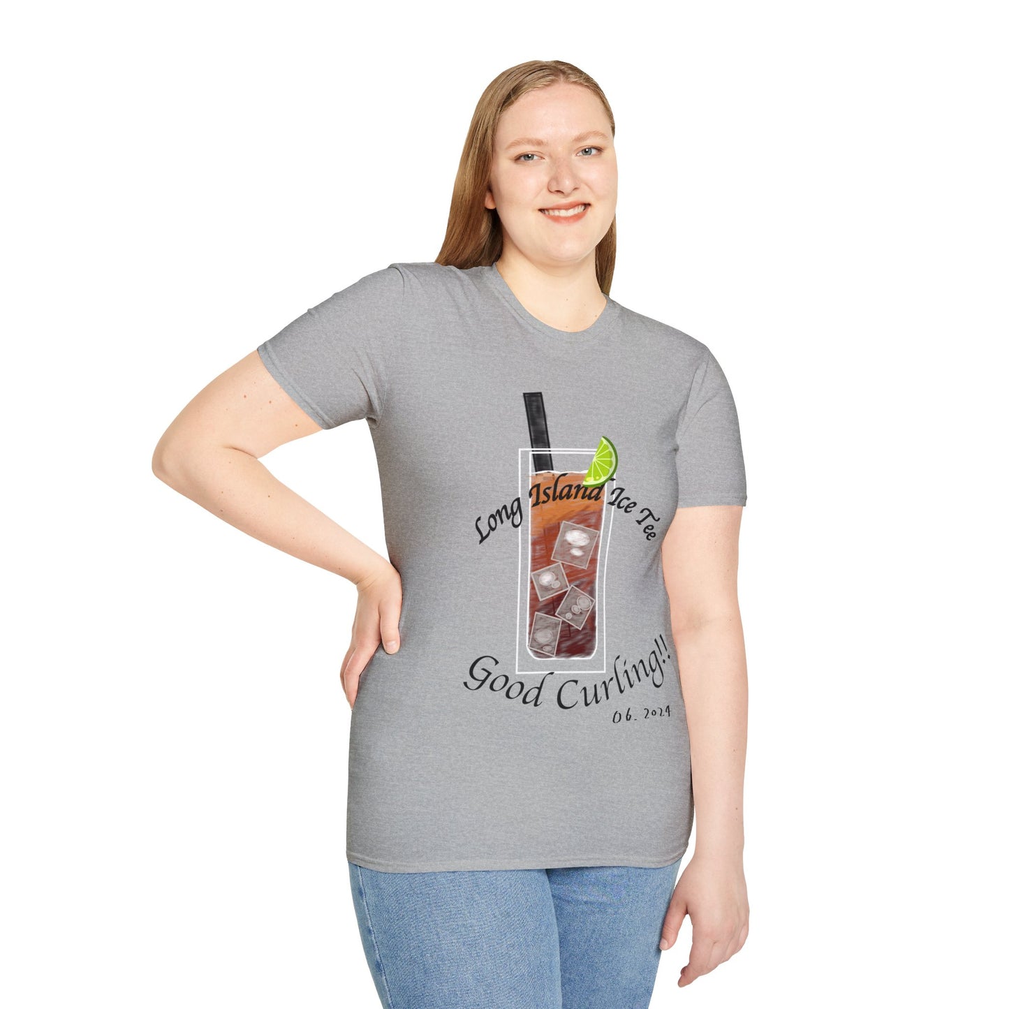 Long Island Ice Tee(Tee-line/T-shirt Pun) Curling Tee | 100% ring-spun cotton | Unisex Soft-Style Lightweight