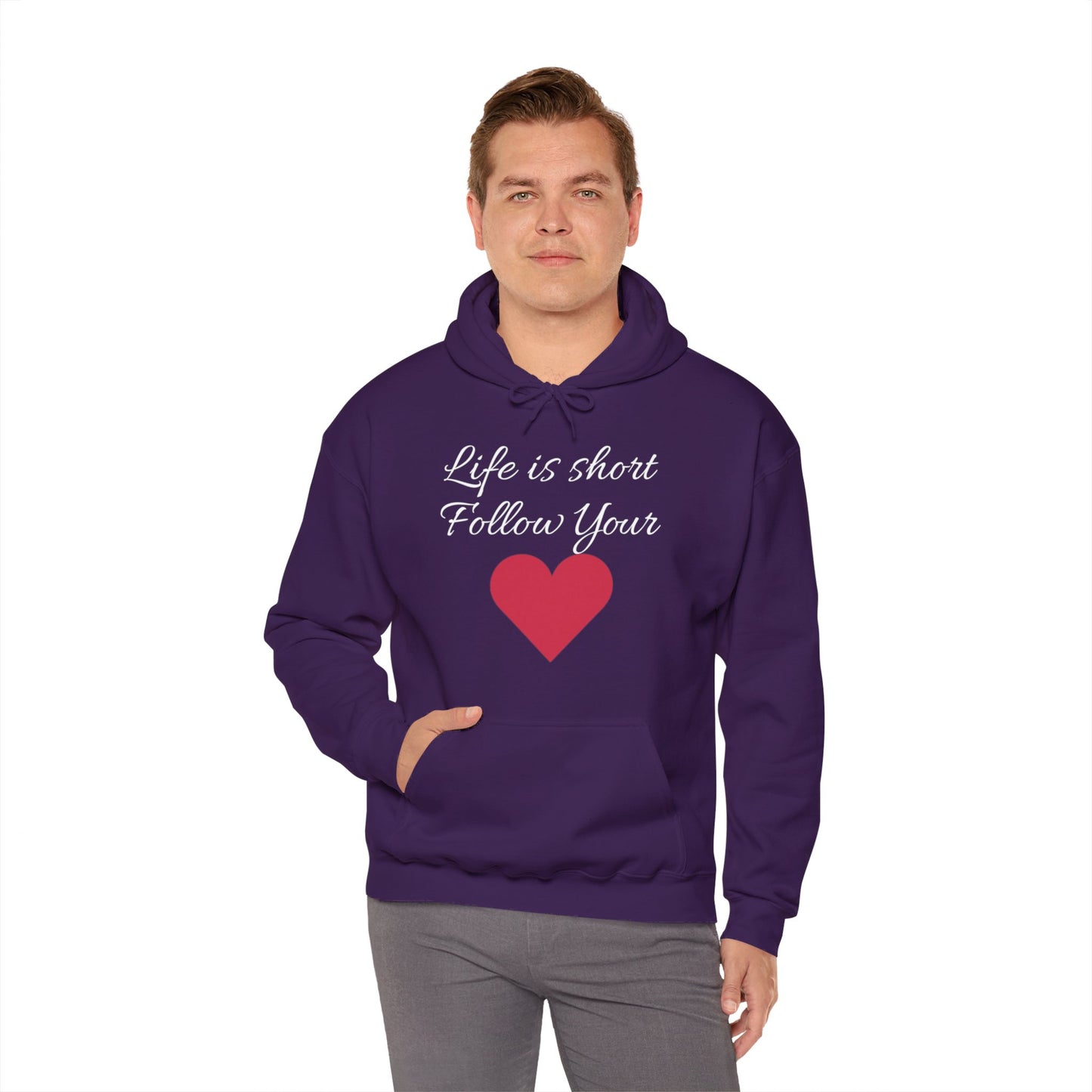 Life is short, follow your heart; You are enough; Double Sides Printed Motivational Unisex Hoodie