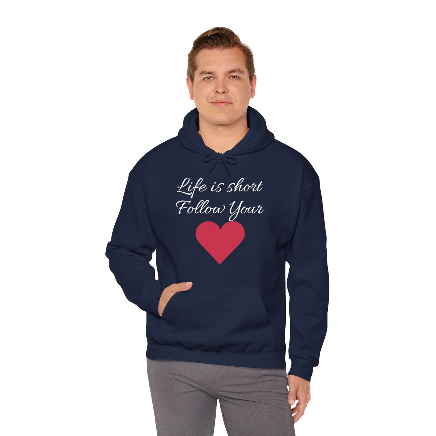 Life is short, follow your heart; You are enough; Double Sides Printed Motivational Unisex Hoodie