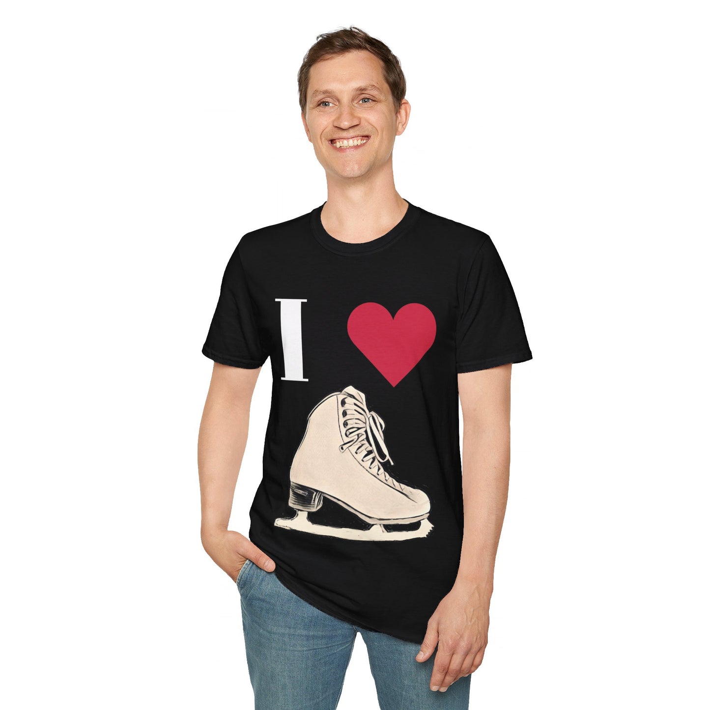 Unisex Softstyle T-Shirt – 100% Cotton ‘I Love Skating’ Graphic Tee | Comfortable & Lightweight