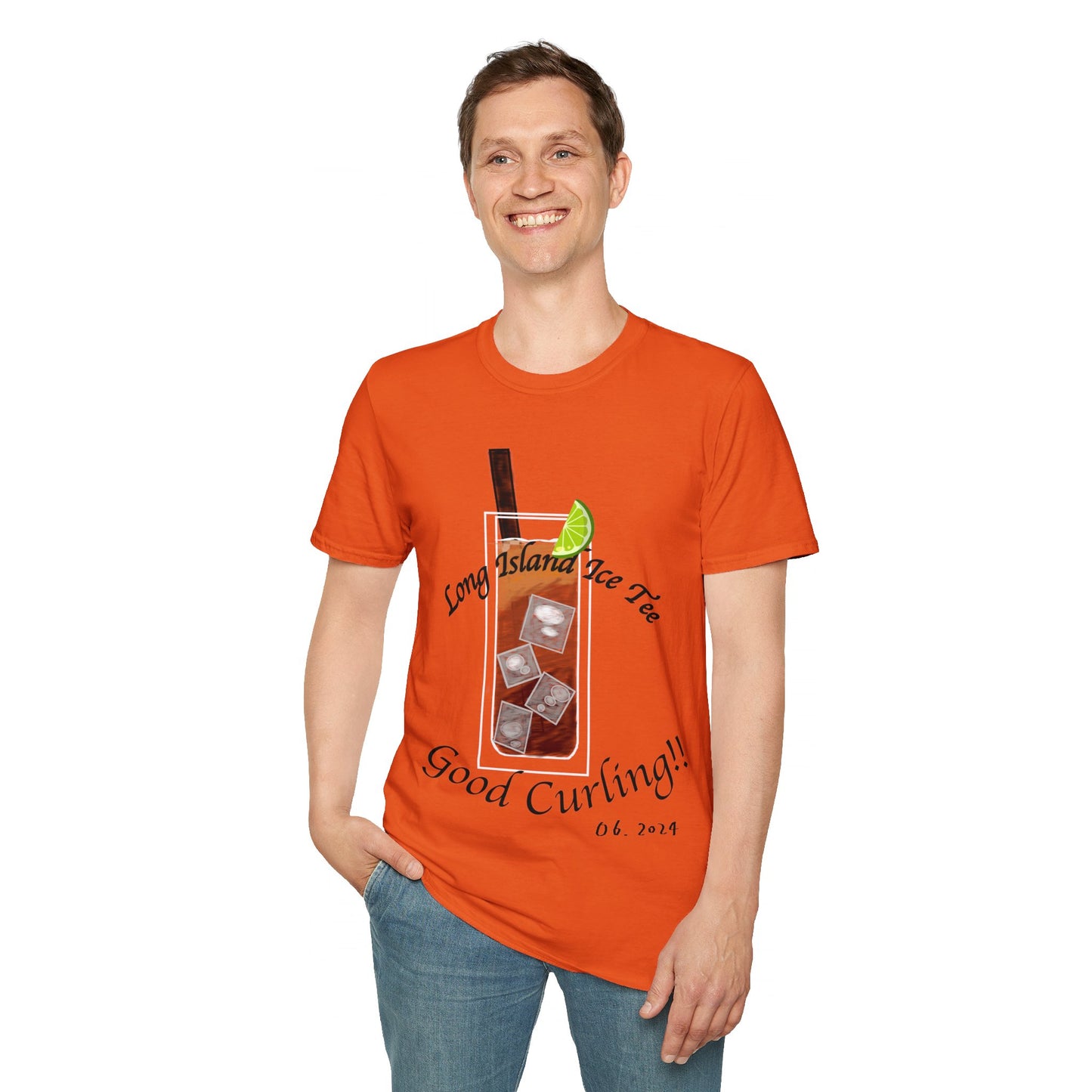 Long Island Ice Tee(Tee-line/T-shirt Pun) Curling Tee | 100% ring-spun cotton | Unisex Soft-Style Lightweight
