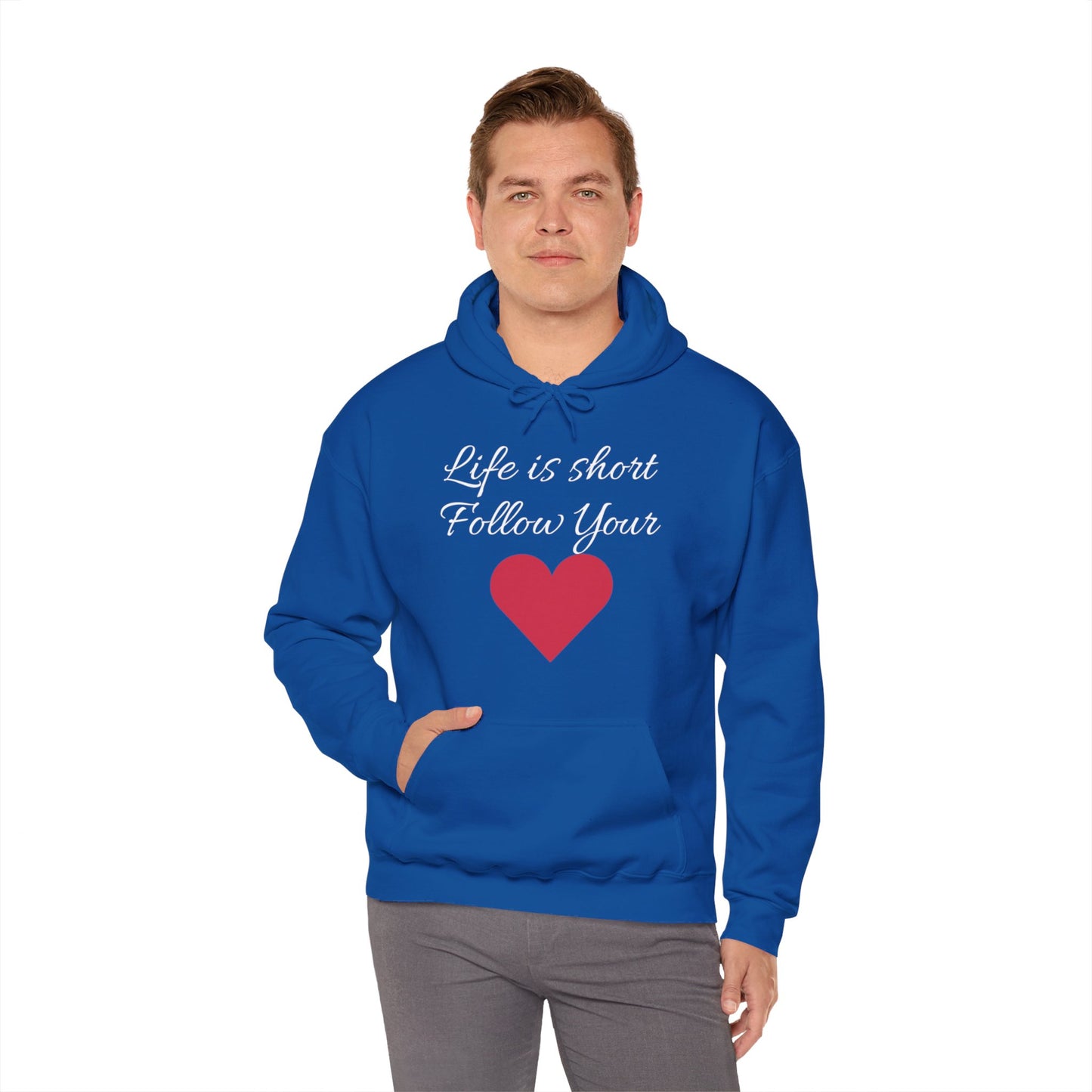 Life is short, follow your heart; You are enough; Double Sides Printed Motivational Unisex Hoodie