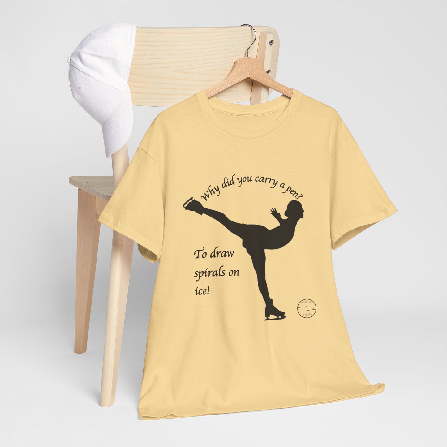 Figure Skating Joke, Spiral Sketch | Unisex 100% Heavy Cotton Tee