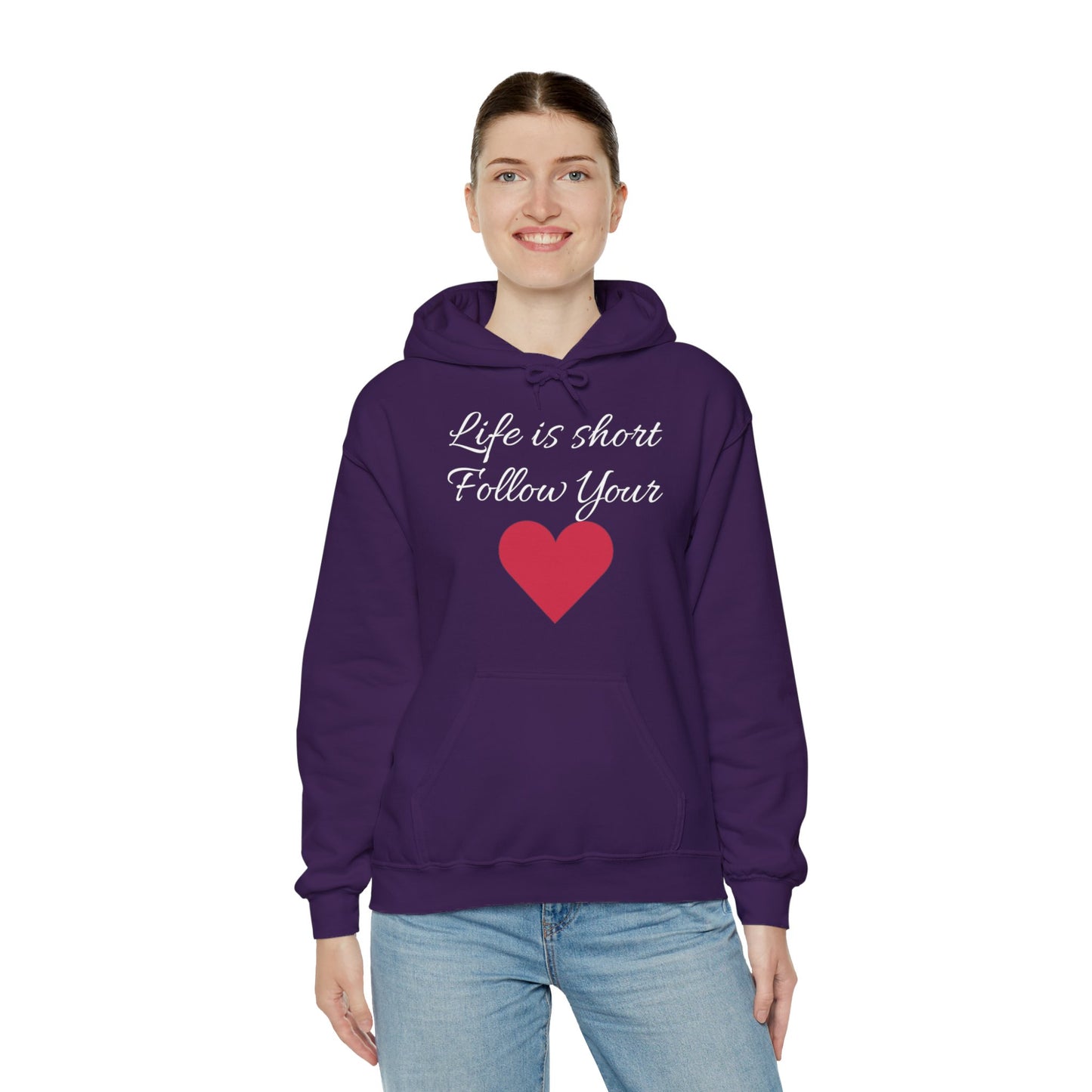 Life is short, follow your heart; You are enough; Double Sides Printed Motivational Unisex Hoodie