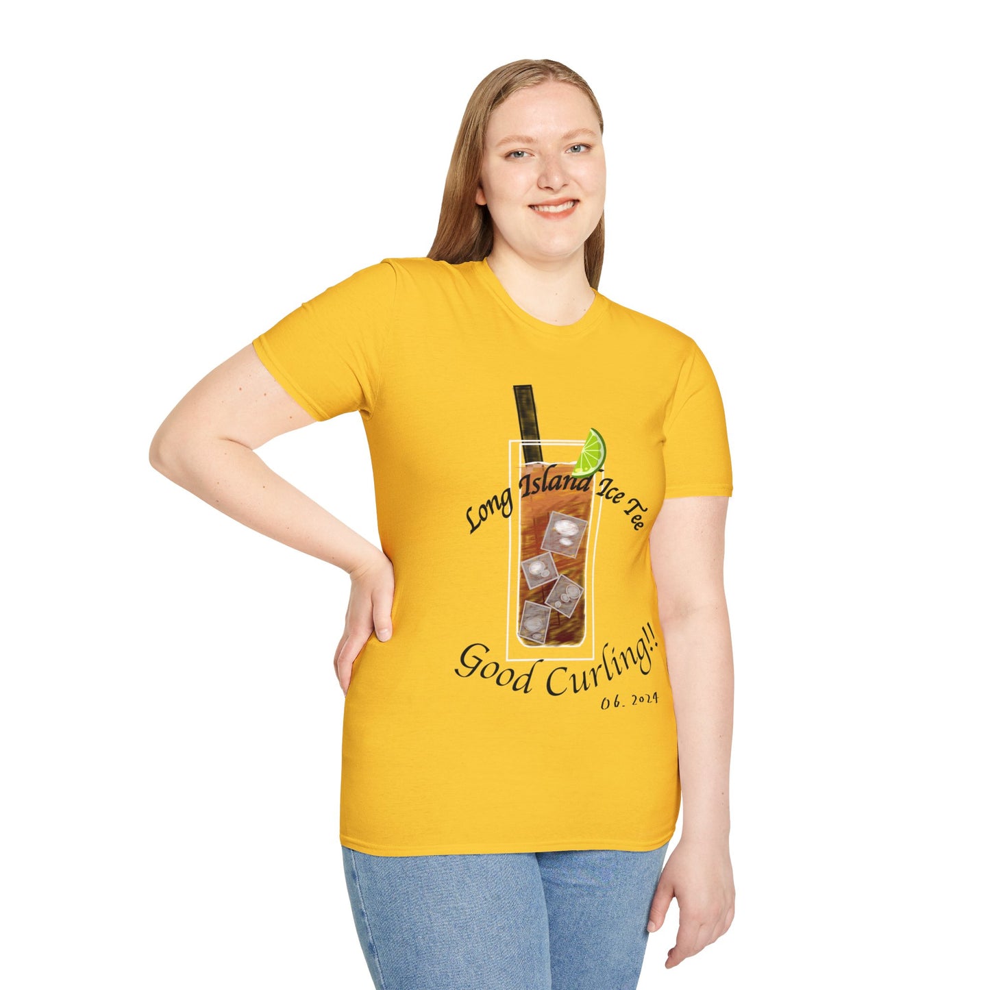 Long Island Ice Tee(Tee-line/T-shirt Pun) Curling Tee | 100% ring-spun cotton | Unisex Soft-Style Lightweight
