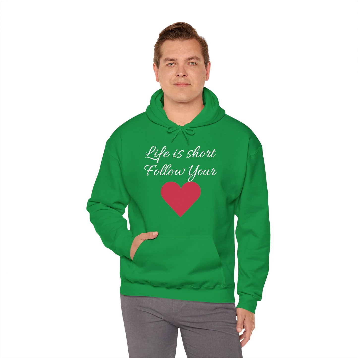 Life is short, follow your heart; You are enough; Double Sides Printed Motivational Unisex Hoodie