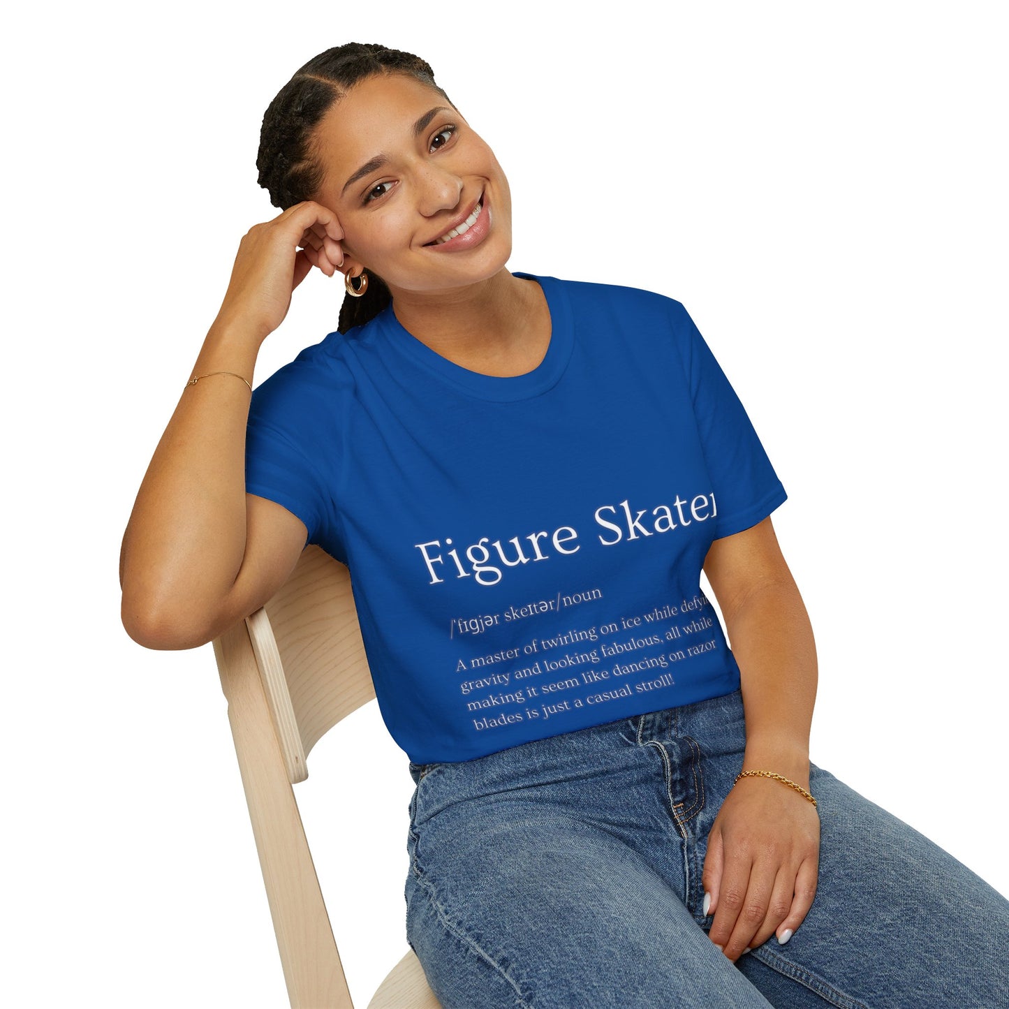 Unisex Softstyle Figure Skater T-Shirt – Defying Gravity Design | 100% Ring-Spun Cotton, Lightweight & Comfortable