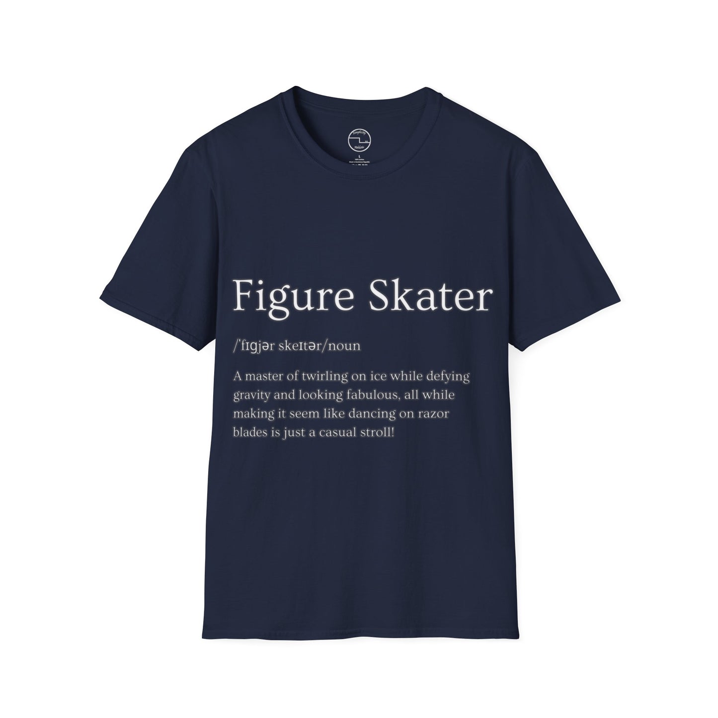 Unisex Softstyle Figure Skater T-Shirt – Defying Gravity Design | 100% Ring-Spun Cotton, Lightweight & Comfortable