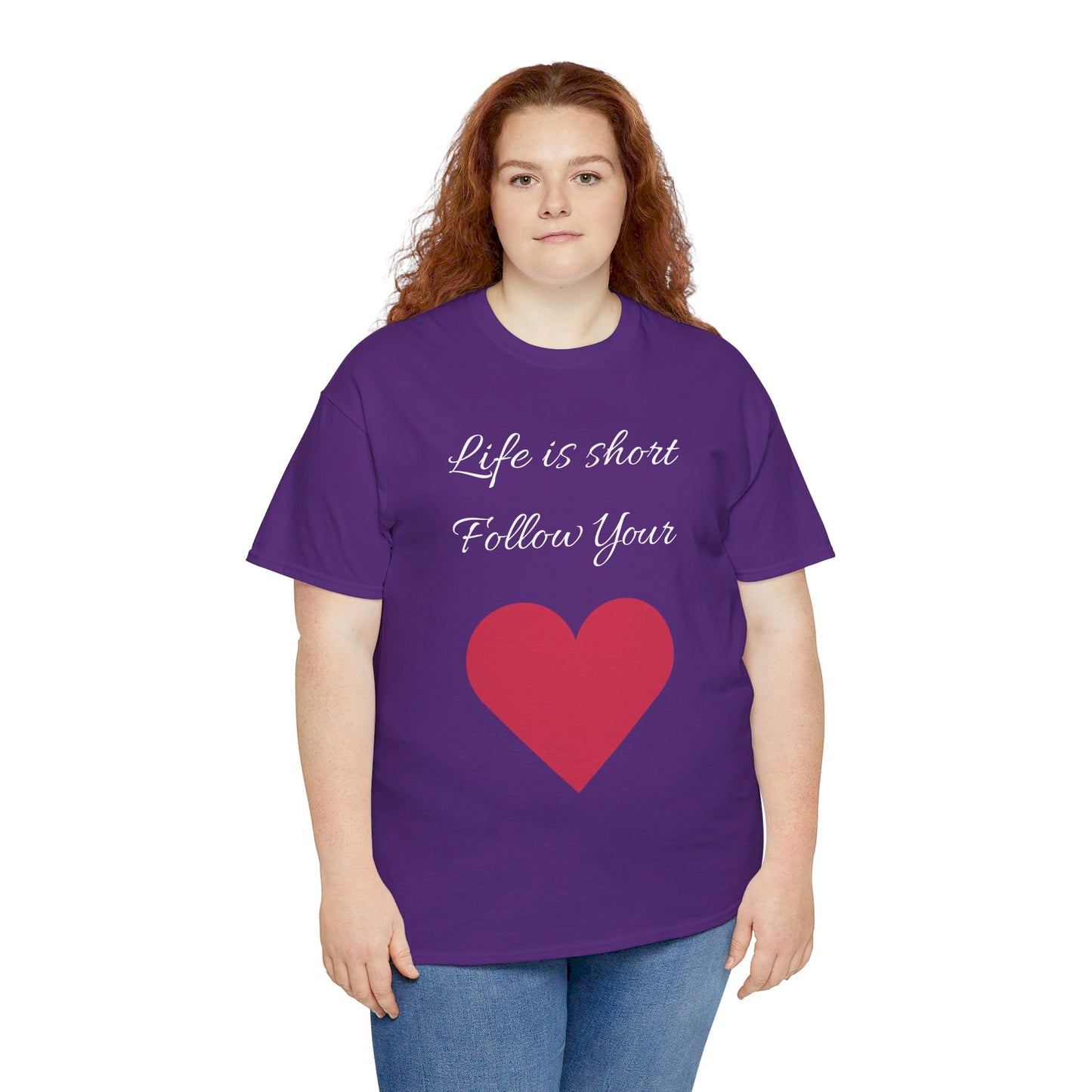 Life is short, follow your heart; You are enough; Double Sides Printed Motivational Tee | Unisex 100% US Heavy Cotton