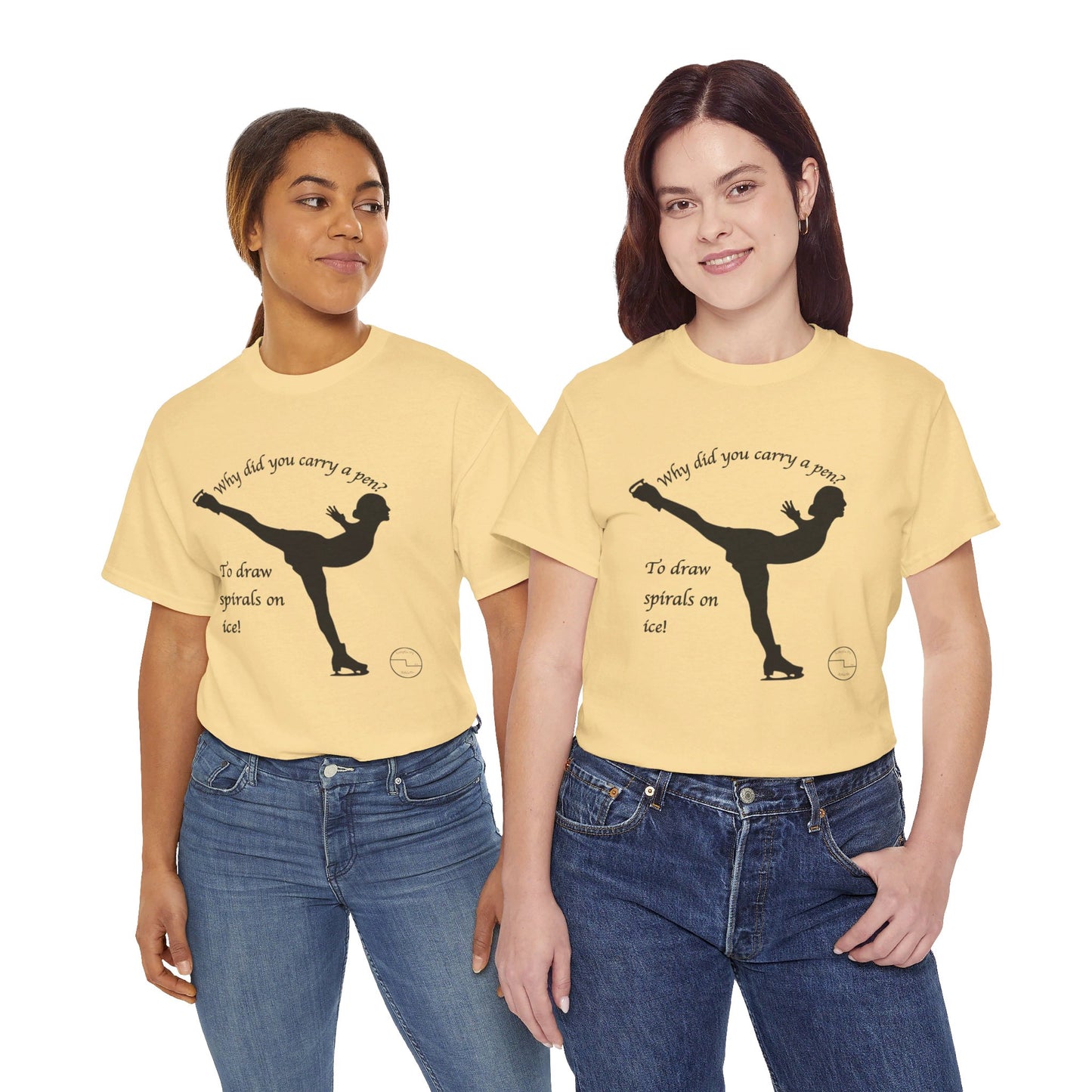 Figure Skating Joke, Spiral Sketch | Unisex 100% Heavy Cotton Tee