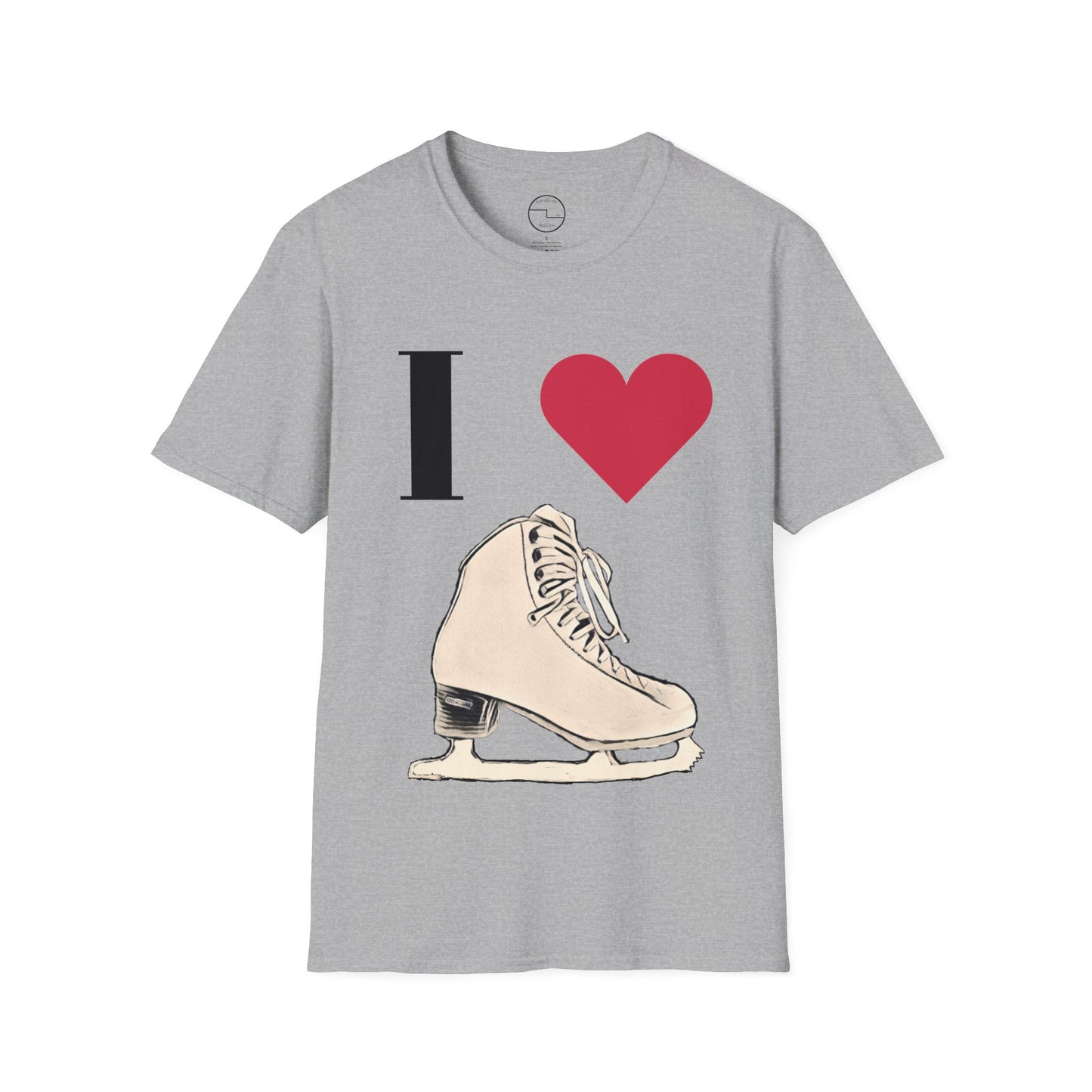 Unisex Softstyle T-Shirt – 100% Cotton ‘I Love Skating’ Graphic Tee | Comfortable & Lightweight