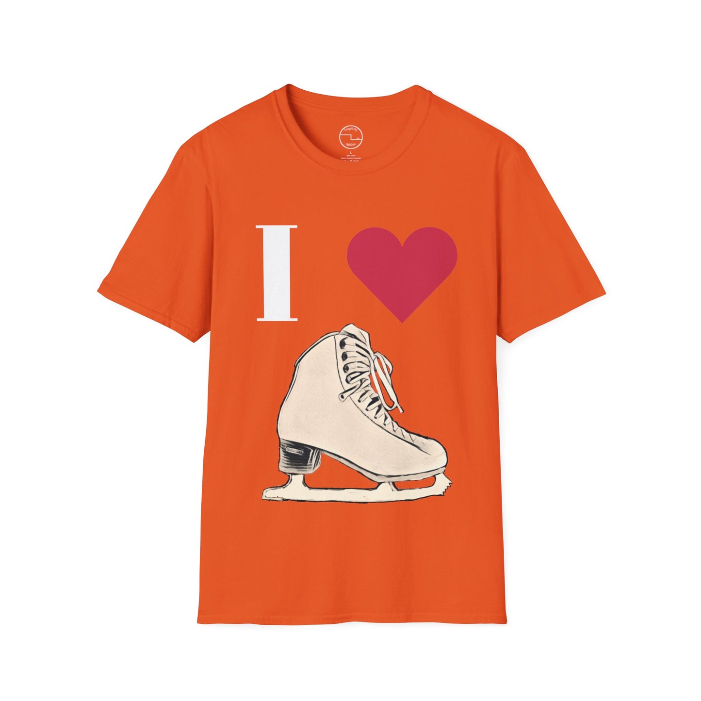 Unisex Softstyle T-Shirt – 100% Cotton ‘I Love Skating’ Graphic Tee | Comfortable & Lightweight