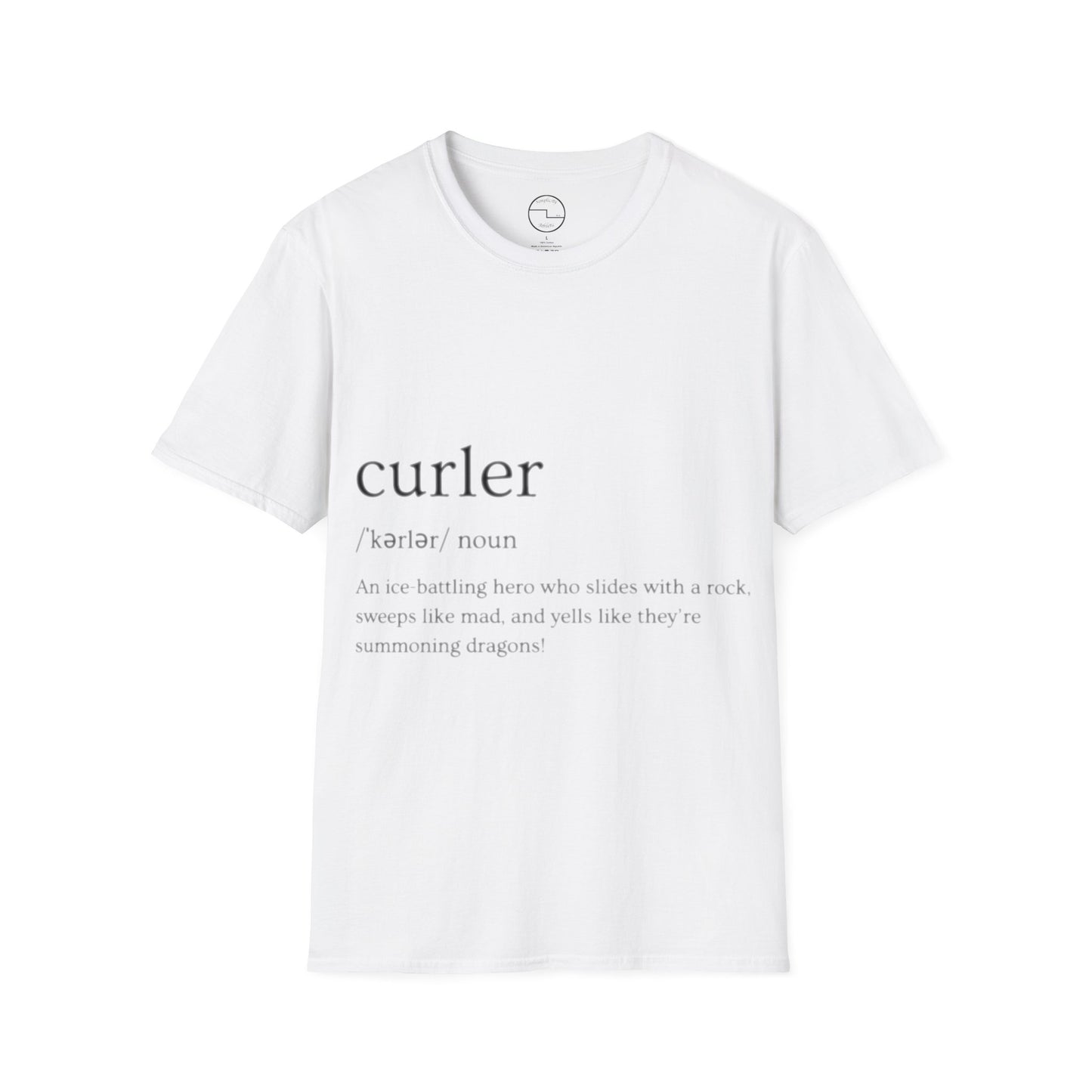 Unisex Softstyle Curling T-Shirt – Ice-Battling Hero Design | 100% Ring-Spun Cotton, Lightweight & Comfortable
