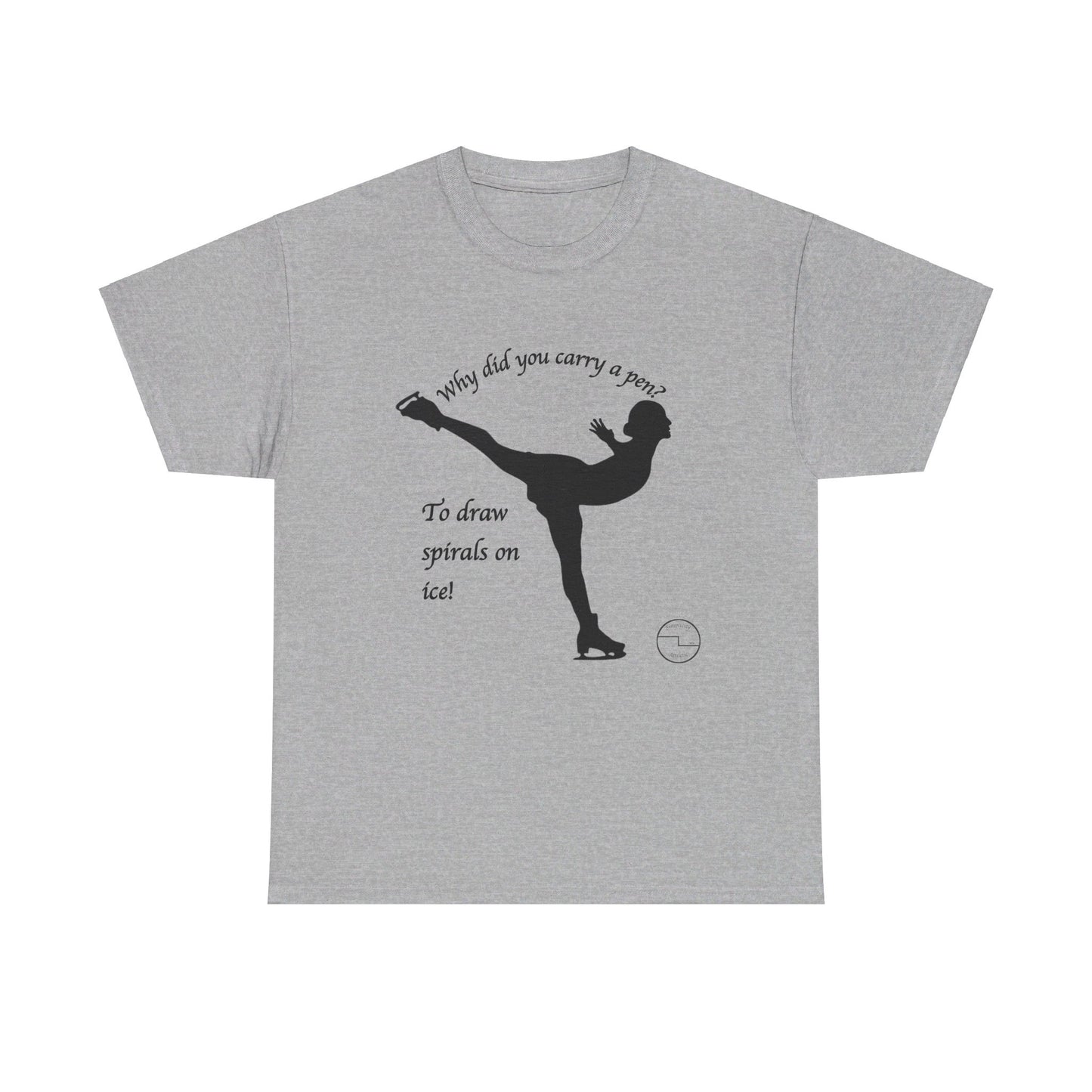 Figure Skating Joke, Spiral Sketch | Unisex 100% Heavy Cotton Tee
