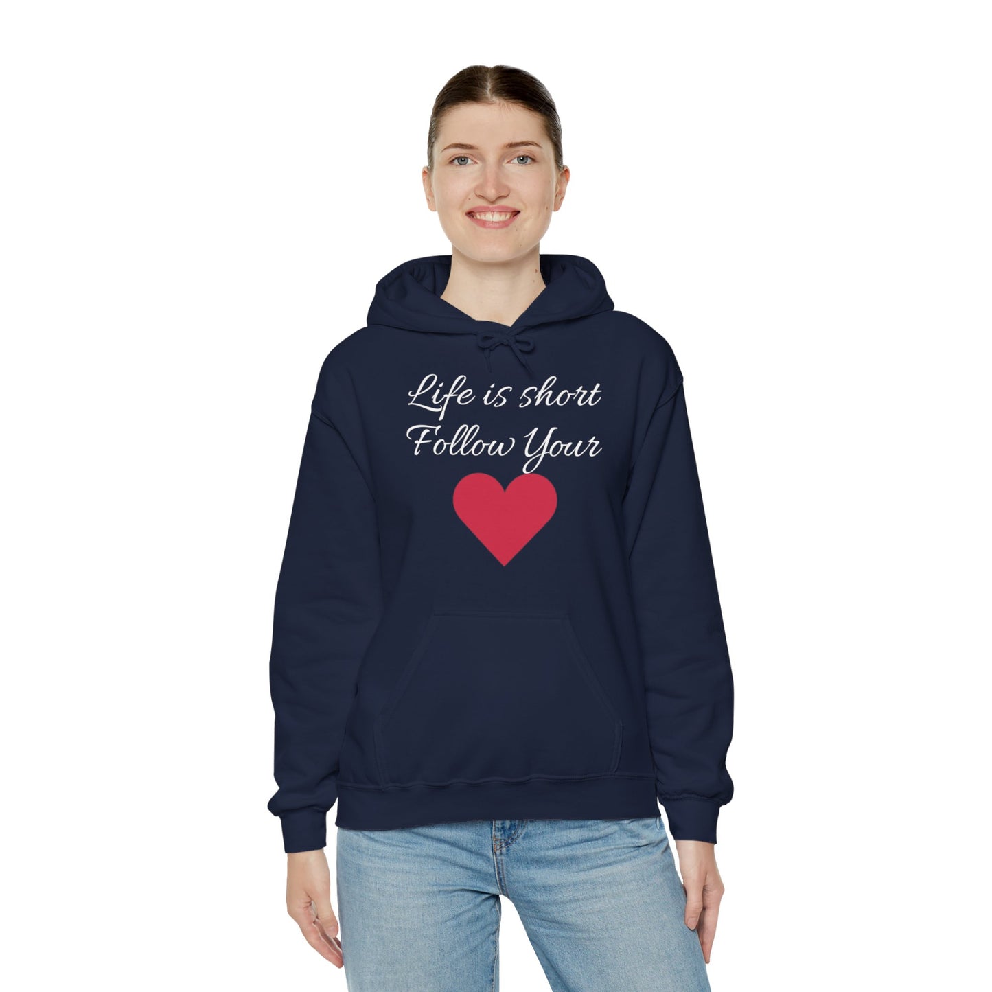 Life is short, follow your heart; You are enough; Double Sides Printed Motivational Unisex Hoodie