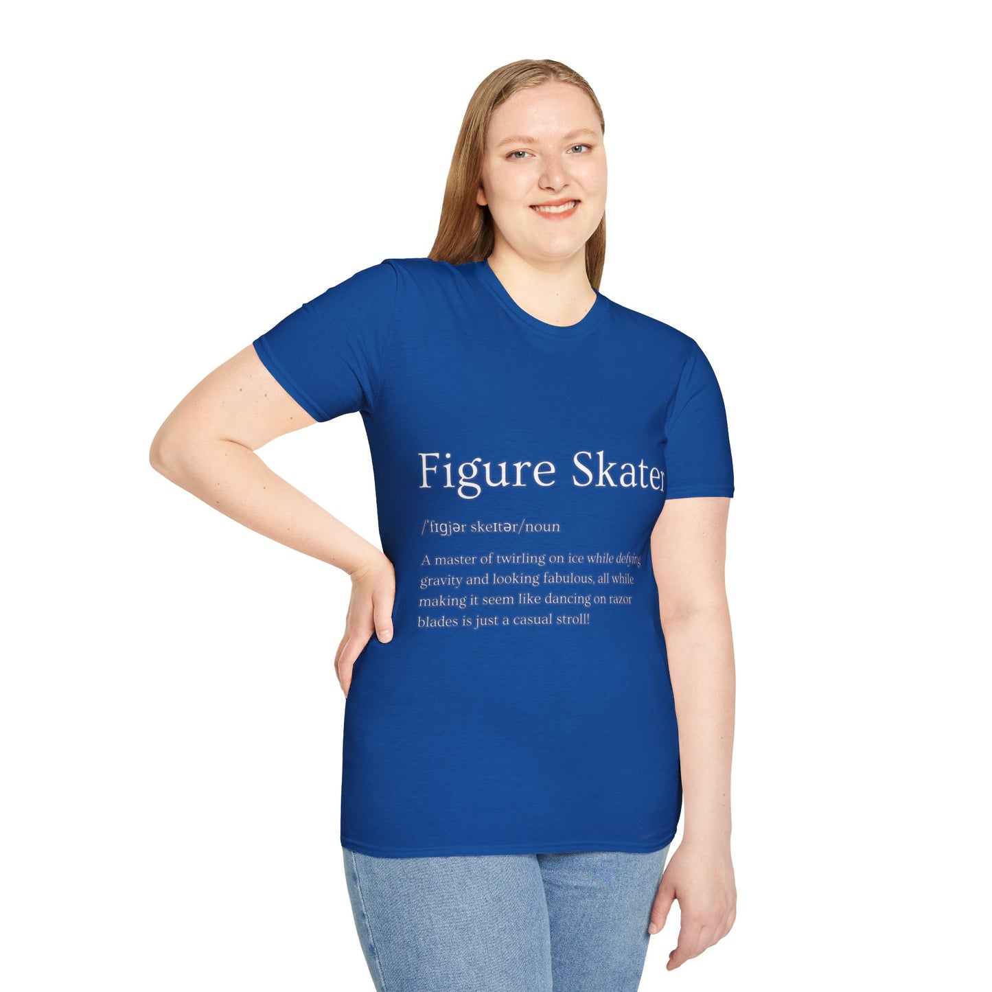 Unisex Softstyle Figure Skater T-Shirt – Defying Gravity Design | 100% Ring-Spun Cotton, Lightweight & Comfortable