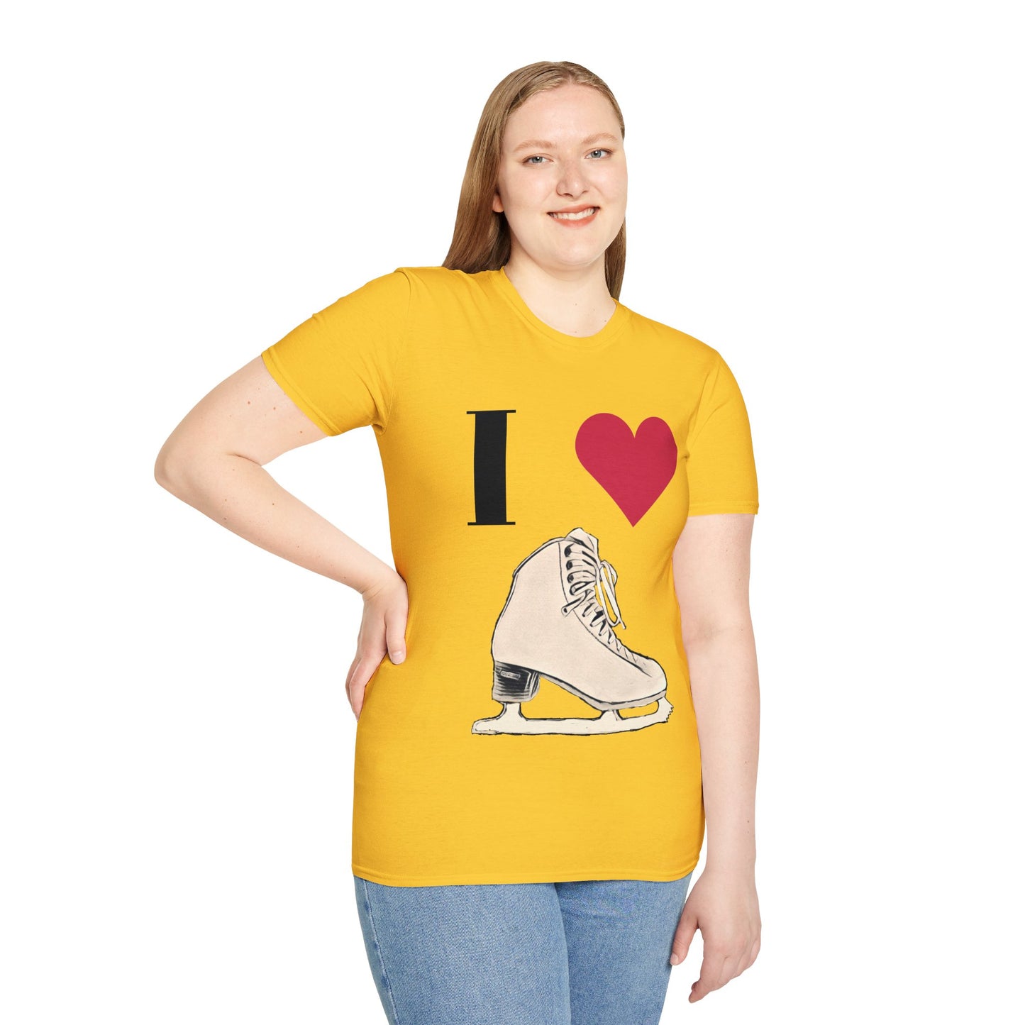Unisex Softstyle T-Shirt – 100% Cotton ‘I Love Skating’ Graphic Tee | Comfortable & Lightweight