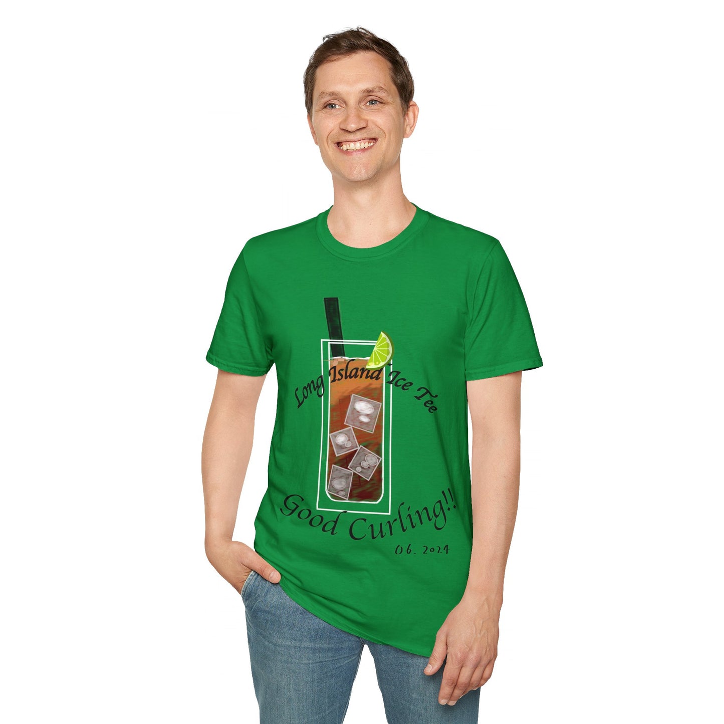 Long Island Ice Tee(Tee-line/T-shirt Pun) Curling Tee | 100% ring-spun cotton | Unisex Soft-Style Lightweight