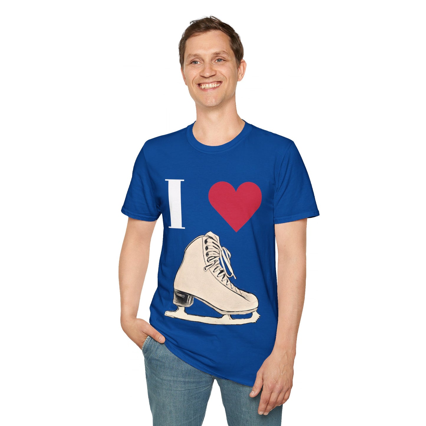 Unisex Softstyle T-Shirt – 100% Cotton ‘I Love Skating’ Graphic Tee | Comfortable & Lightweight