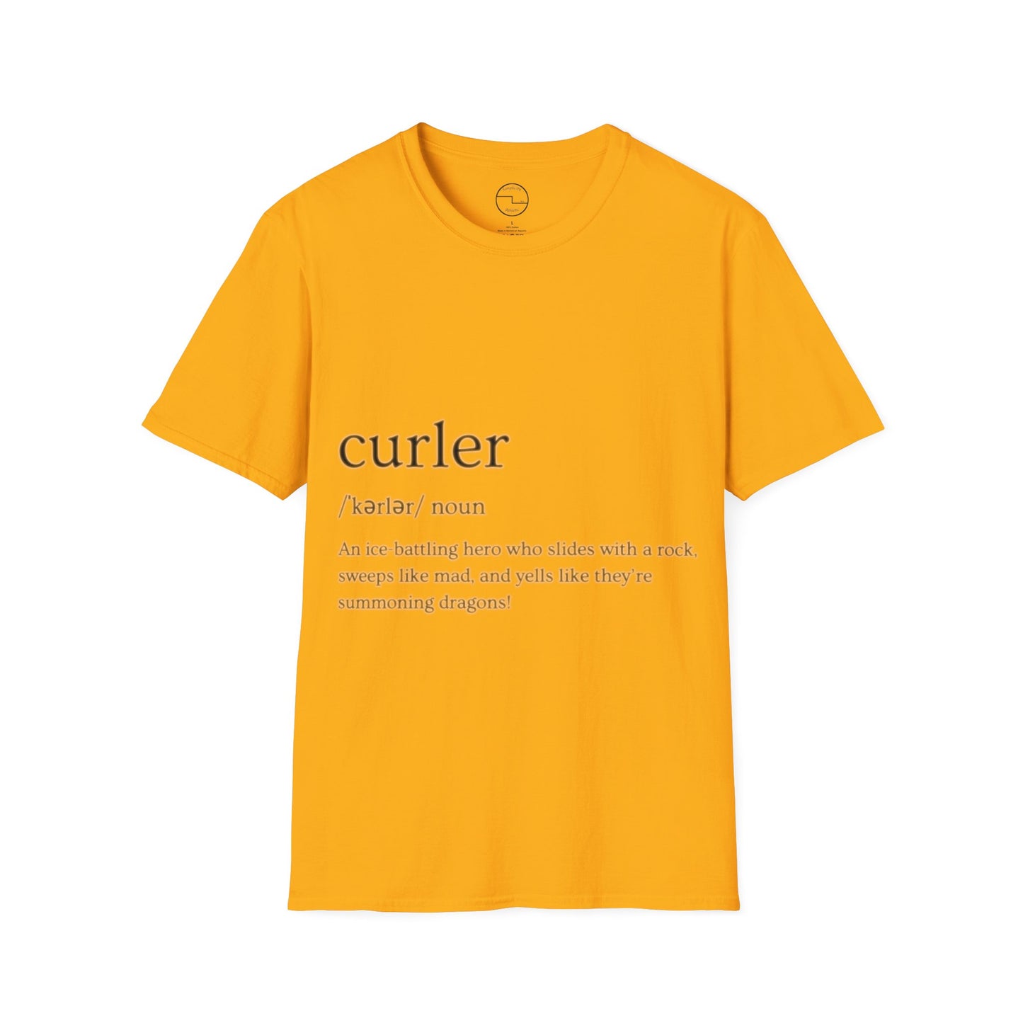 Unisex Softstyle Curling T-Shirt – Ice-Battling Hero Design | 100% Ring-Spun Cotton, Lightweight & Comfortable