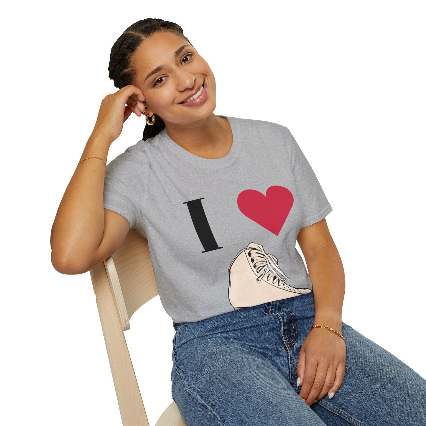 Unisex Softstyle T-Shirt – 100% Cotton ‘I Love Skating’ Graphic Tee | Comfortable & Lightweight