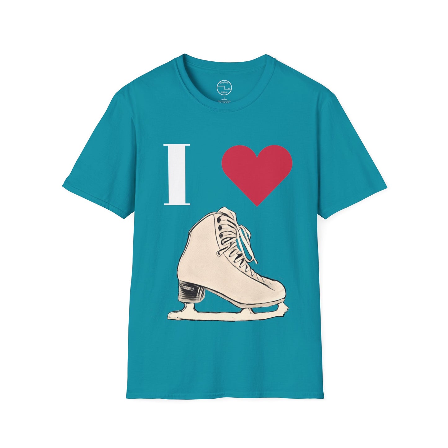 Unisex Softstyle T-Shirt – 100% Cotton ‘I Love Skating’ Graphic Tee | Comfortable & Lightweight