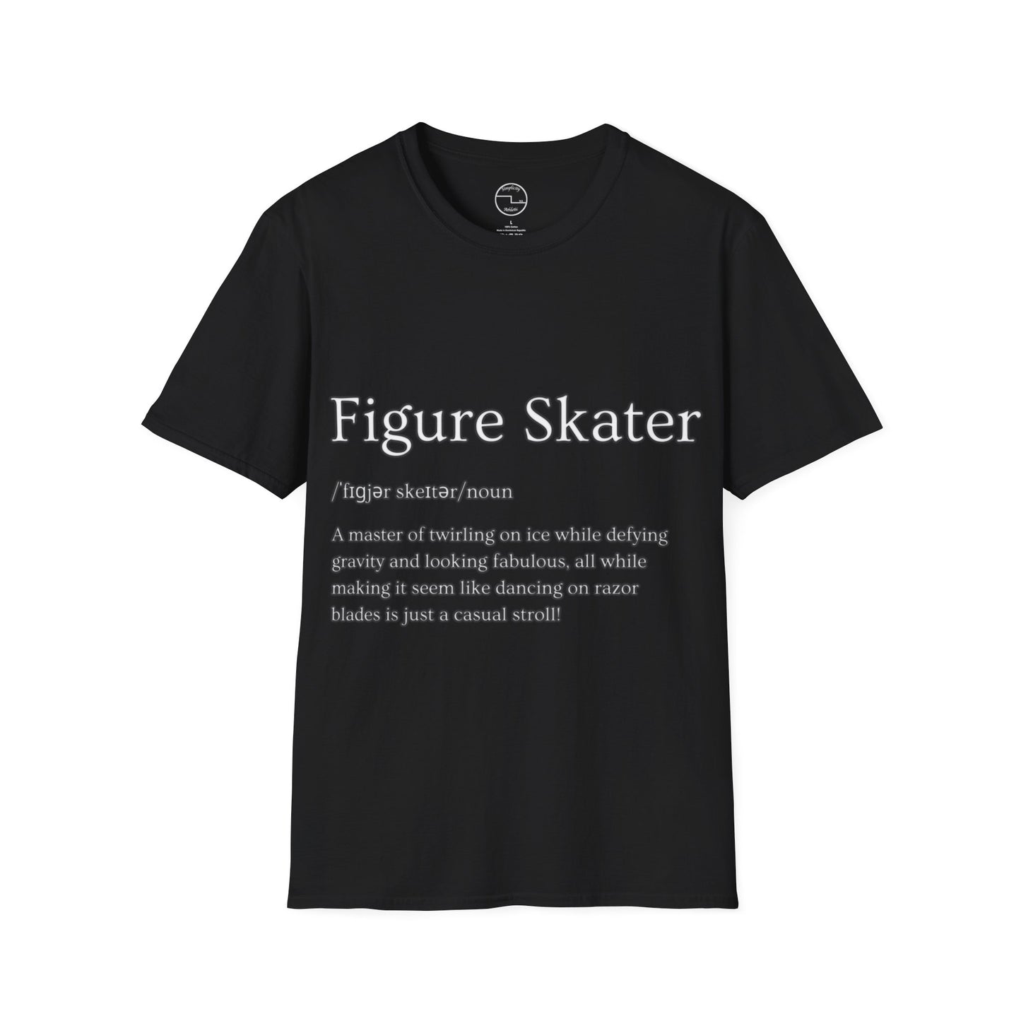 Unisex Softstyle Figure Skater T-Shirt – Defying Gravity Design | 100% Ring-Spun Cotton, Lightweight & Comfortable