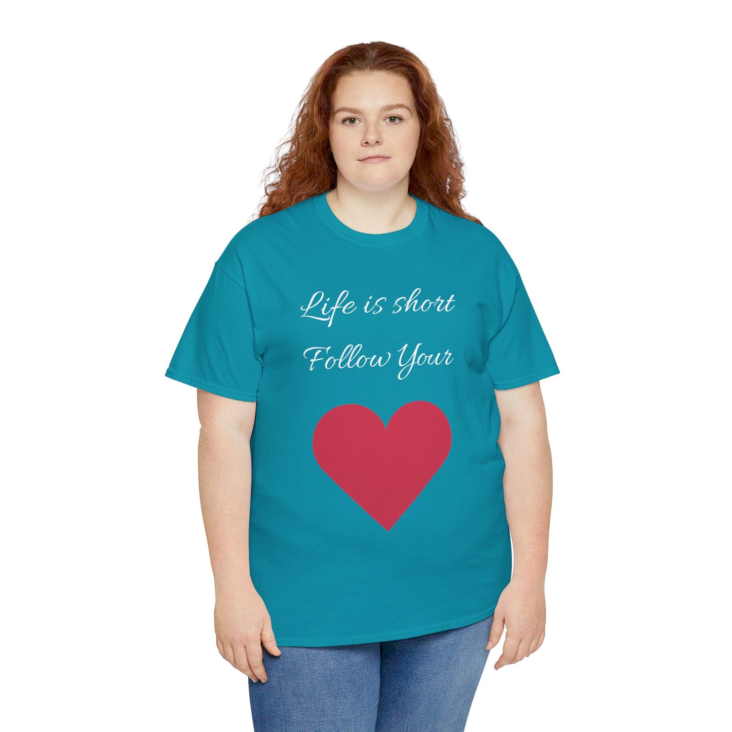 Life is short, follow your heart; You are enough; Double Sides Printed Motivational Tee | Unisex 100% US Heavy Cotton