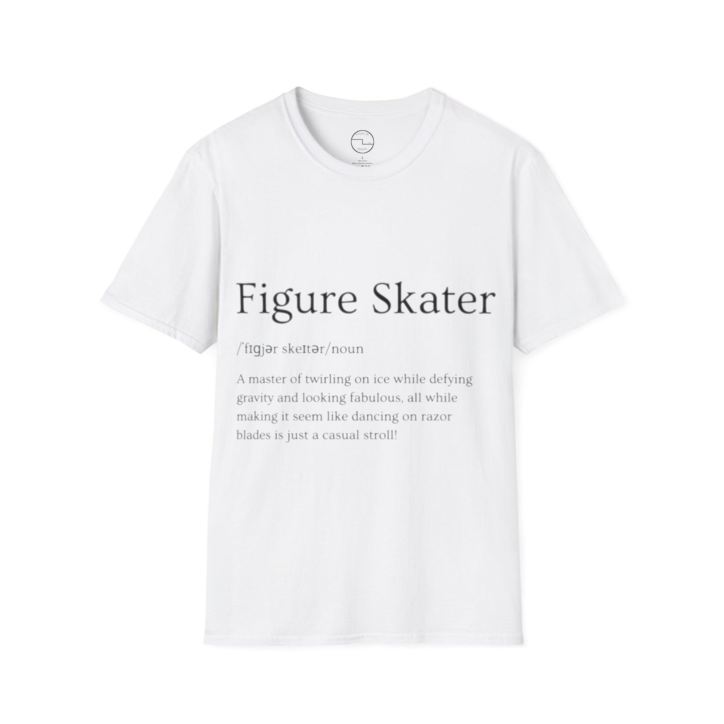 Unisex Softstyle Figure Skater T-Shirt – Defying Gravity Design | 100% Ring-Spun Cotton, Lightweight & Comfortable