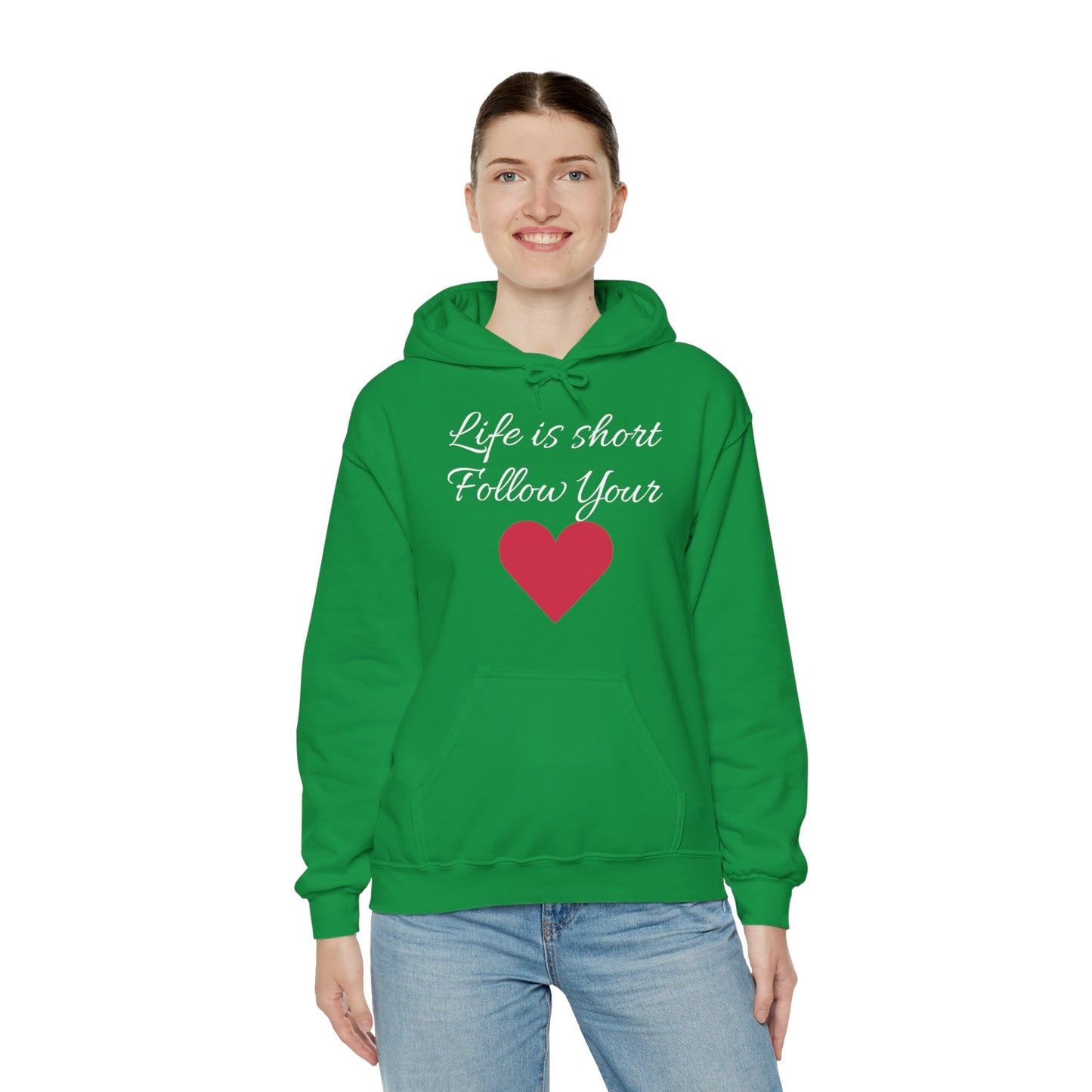 Life is short, follow your heart; You are enough; Double Sides Printed Motivational Unisex Hoodie