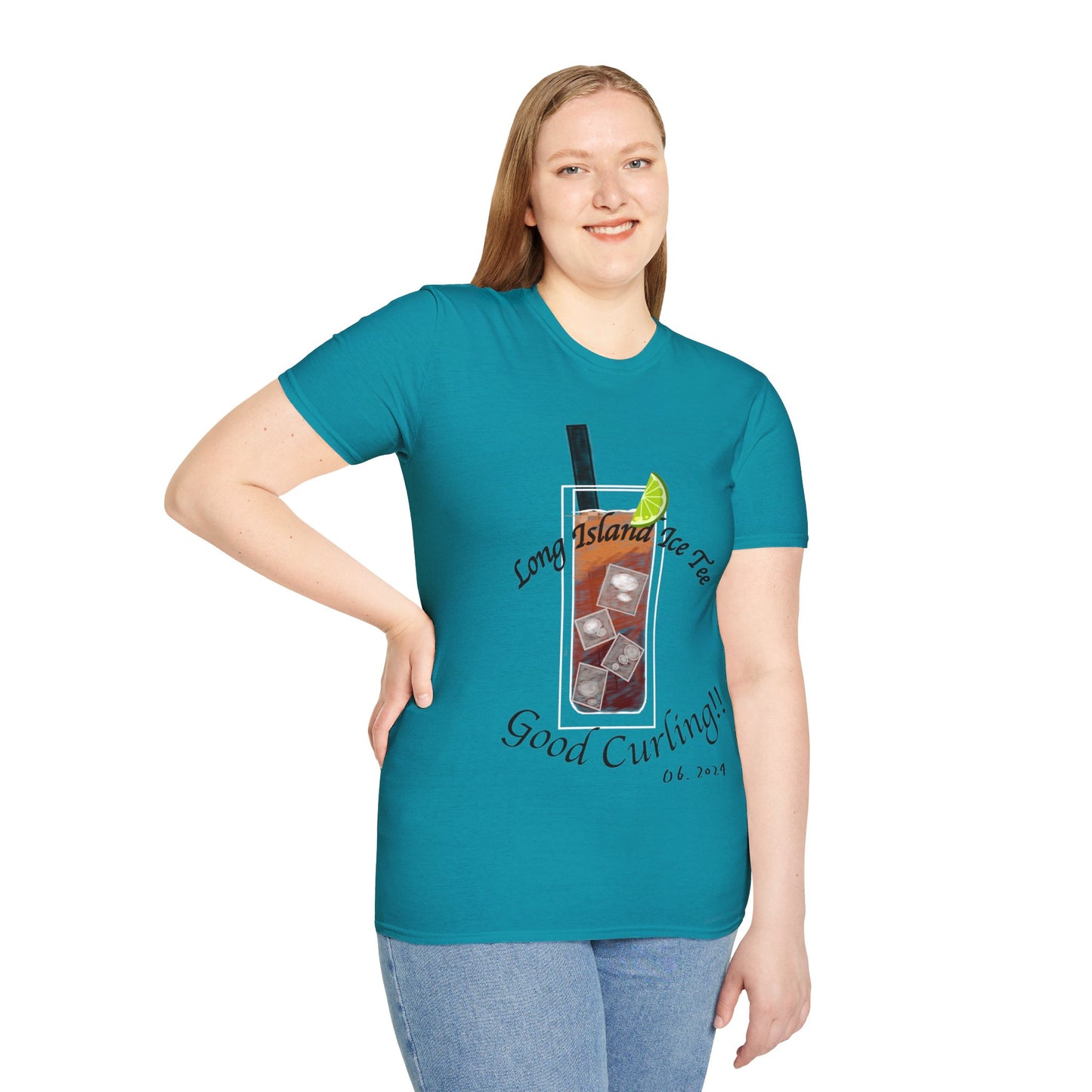 Long Island Ice Tee(Tee-line/T-shirt Pun) Curling Tee | 100% ring-spun cotton | Unisex Soft-Style Lightweight