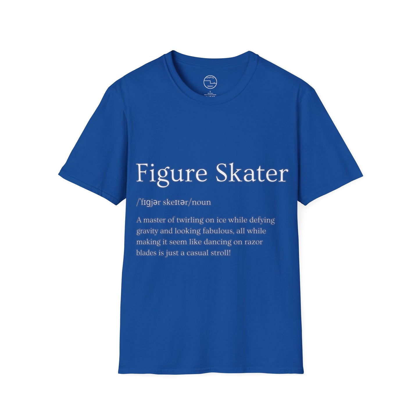 Unisex Softstyle Figure Skater T-Shirt – Defying Gravity Design | 100% Ring-Spun Cotton, Lightweight & Comfortable