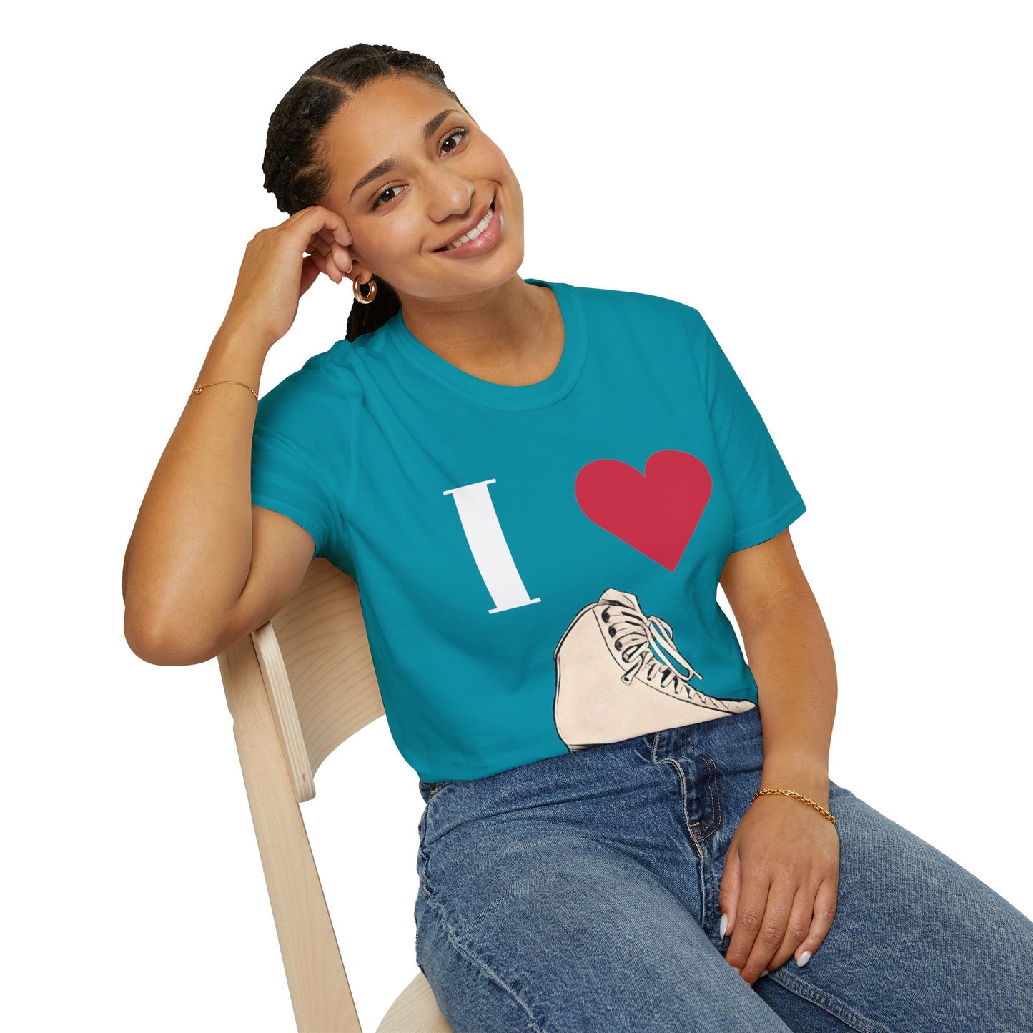 Unisex Softstyle T-Shirt – 100% Cotton ‘I Love Skating’ Graphic Tee | Comfortable & Lightweight