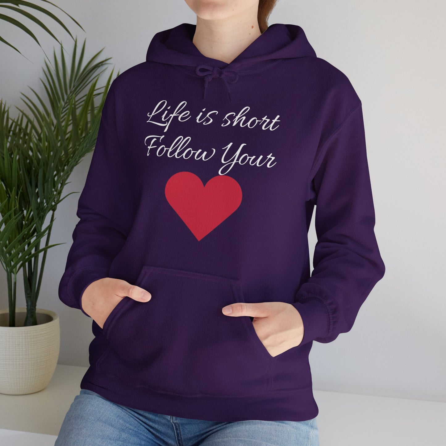 Life is short, follow your heart; You are enough; Double Sides Printed Motivational Unisex Hoodie