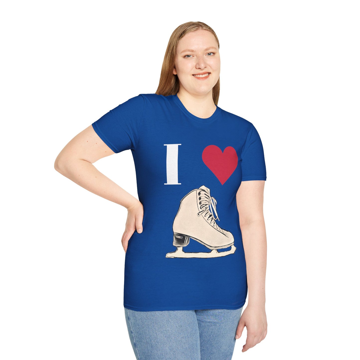 Unisex Softstyle T-Shirt – 100% Cotton ‘I Love Skating’ Graphic Tee | Comfortable & Lightweight