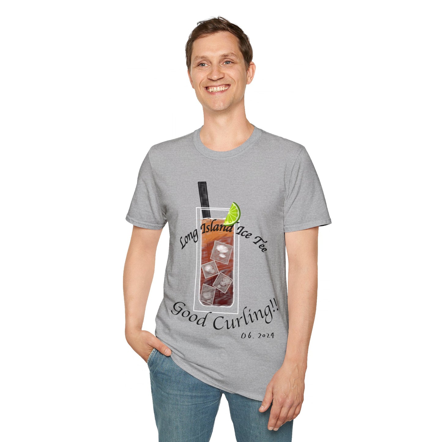 Long Island Ice Tee(Tee-line/T-shirt Pun) Curling Tee | 100% ring-spun cotton | Unisex Soft-Style Lightweight