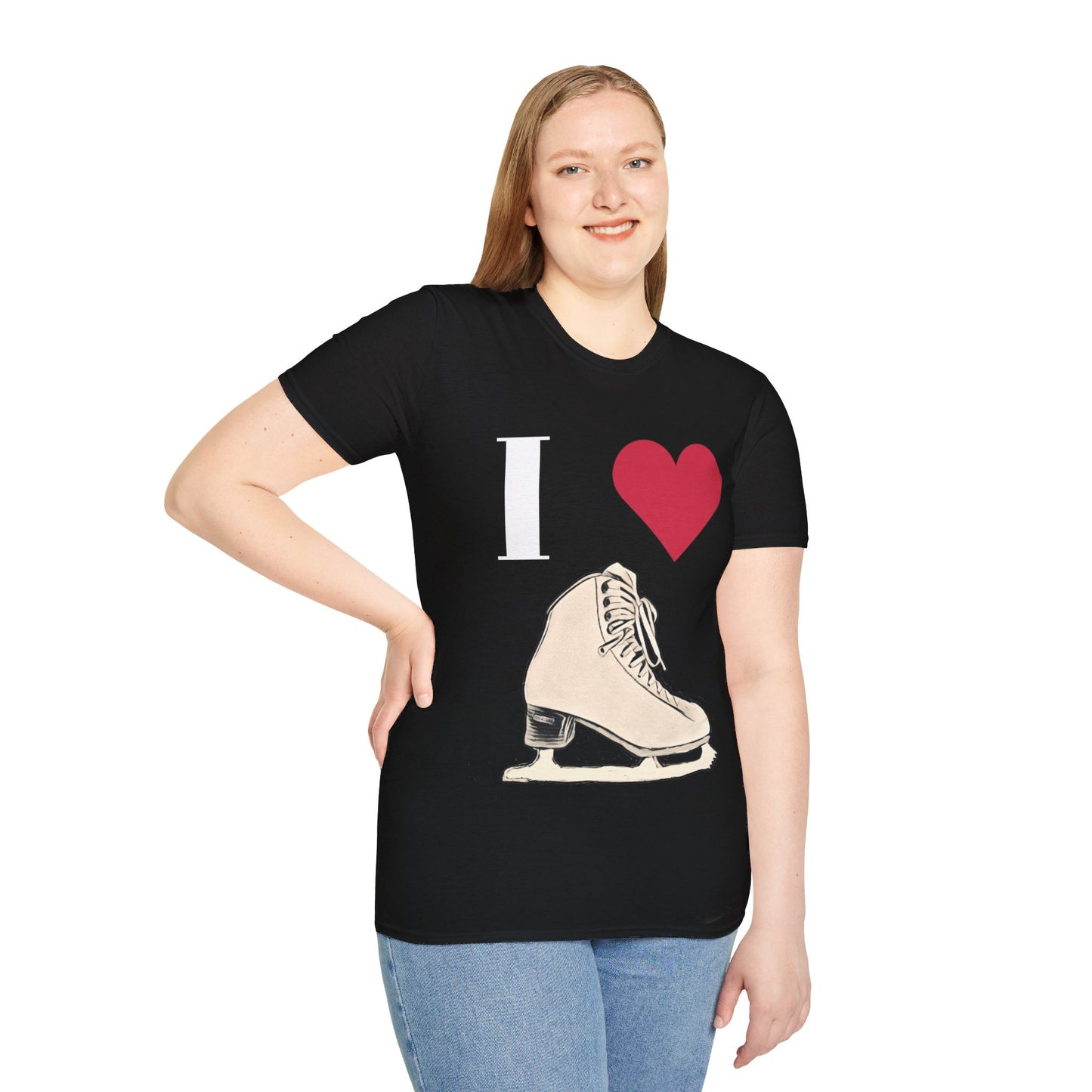 Unisex Softstyle T-Shirt – 100% Cotton ‘I Love Skating’ Graphic Tee | Comfortable & Lightweight