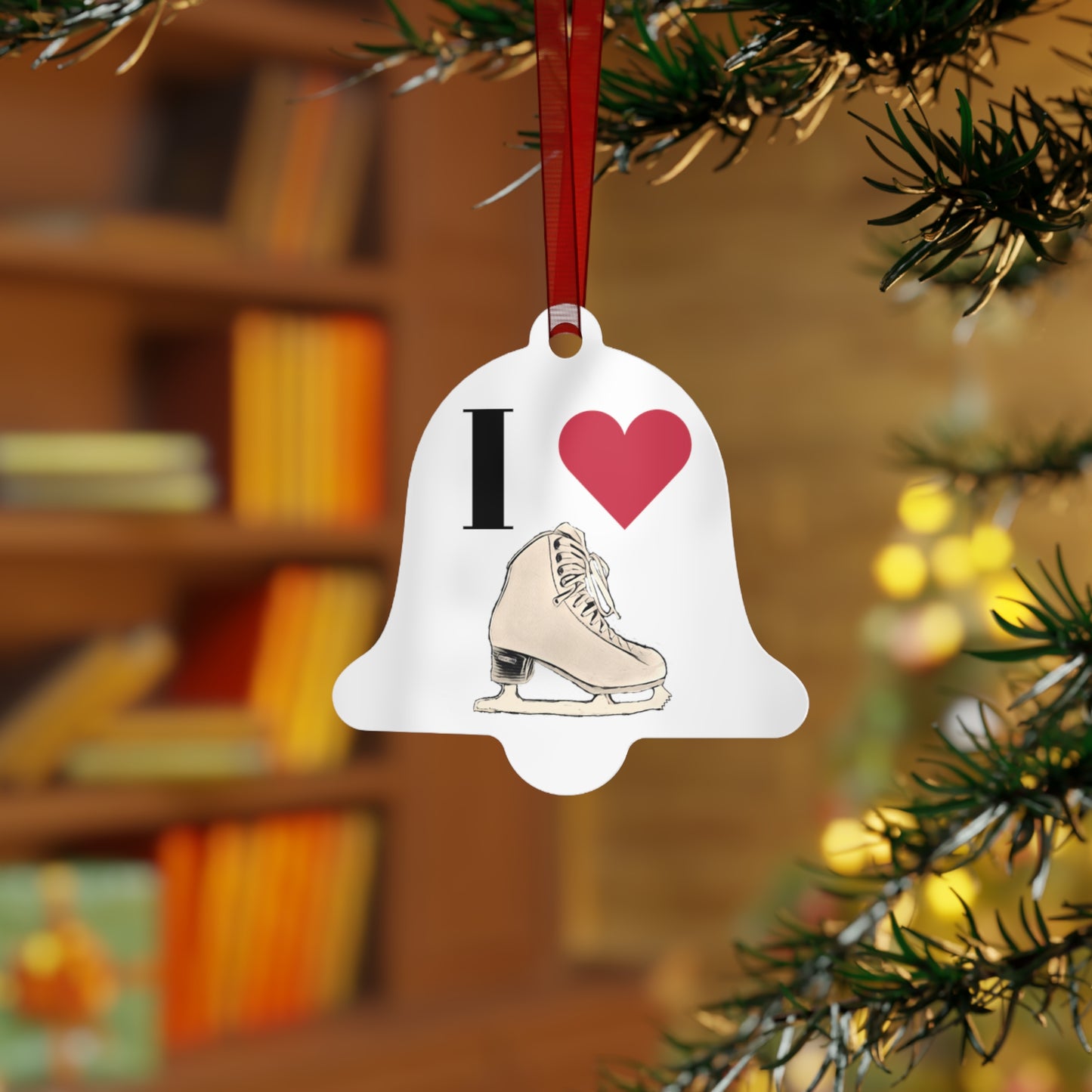 Figure Skating Christmas Metal Christmas Ornaments | I love figure skating and Spiral Joke on