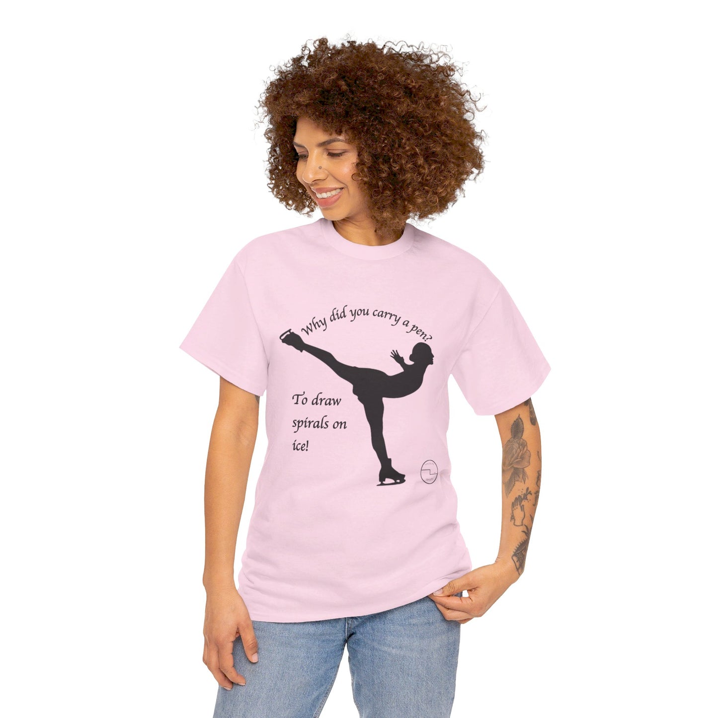 Figure Skating Joke, Spiral Sketch | Unisex 100% Heavy Cotton Tee