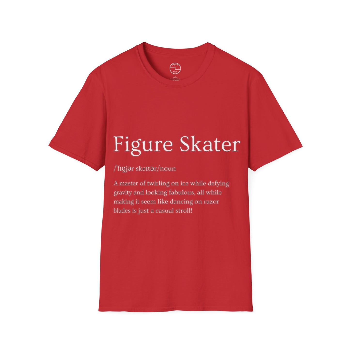 Unisex Softstyle Figure Skater T-Shirt – Defying Gravity Design | 100% Ring-Spun Cotton, Lightweight & Comfortable