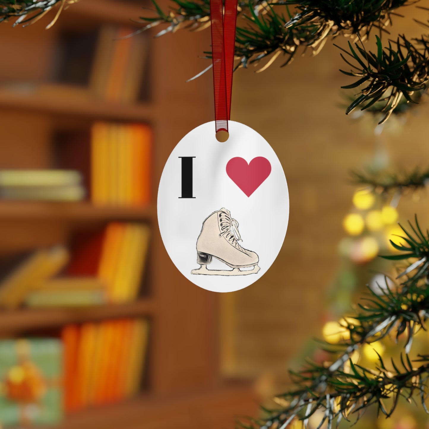 Figure Skating Christmas Metal Christmas Ornaments | I love figure skating and Spiral Joke on