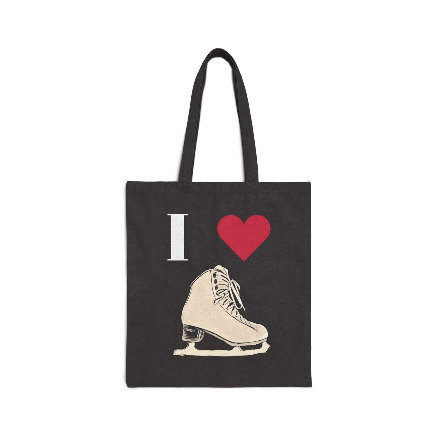 Figure Skating 100% Cotton ECO-friendly Canvas Tote Bag | Spiral Joke and "I love figure skating" designs