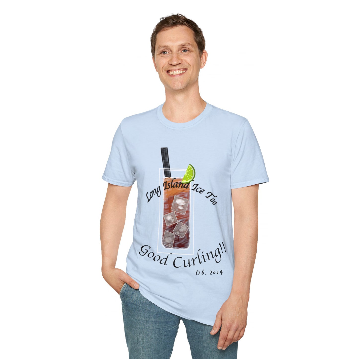 Long Island Ice Tee(Tee-line/T-shirt Pun) Curling Tee | 100% ring-spun cotton | Unisex Soft-Style Lightweight