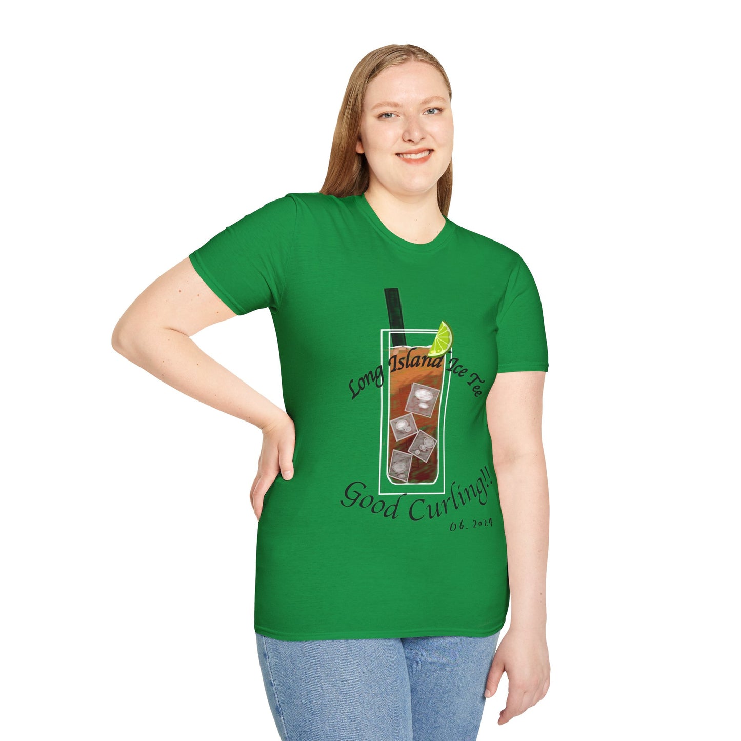 Long Island Ice Tee(Tee-line/T-shirt Pun) Curling Tee | 100% ring-spun cotton | Unisex Soft-Style Lightweight