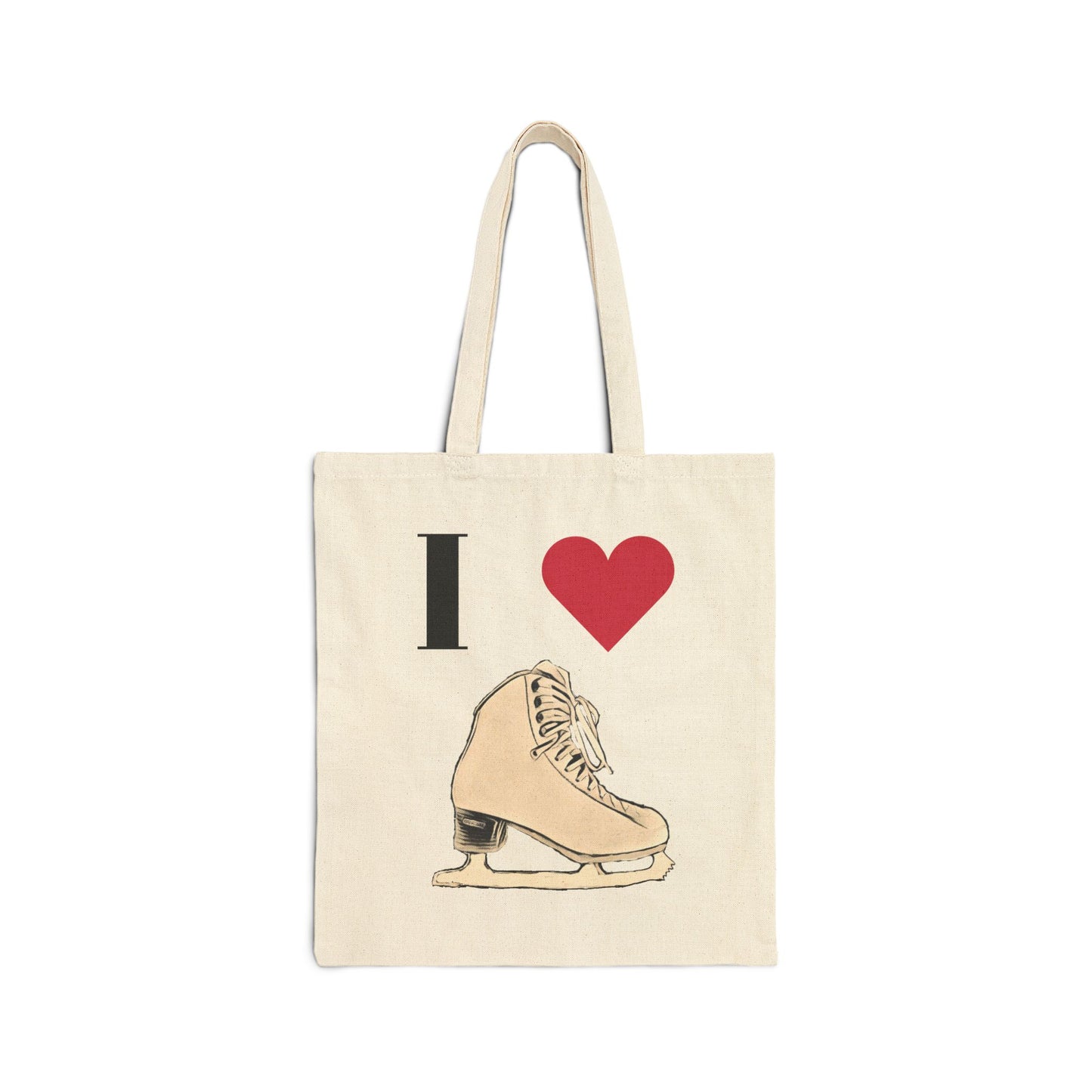 Figure Skating 100% Cotton ECO-friendly Canvas Tote Bag | Spiral Joke and "I love figure skating" designs