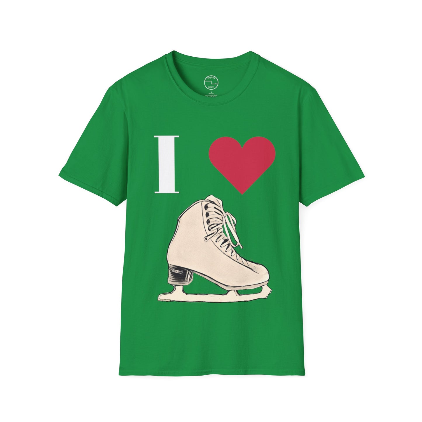 Unisex Softstyle T-Shirt – 100% Cotton ‘I Love Skating’ Graphic Tee | Comfortable & Lightweight