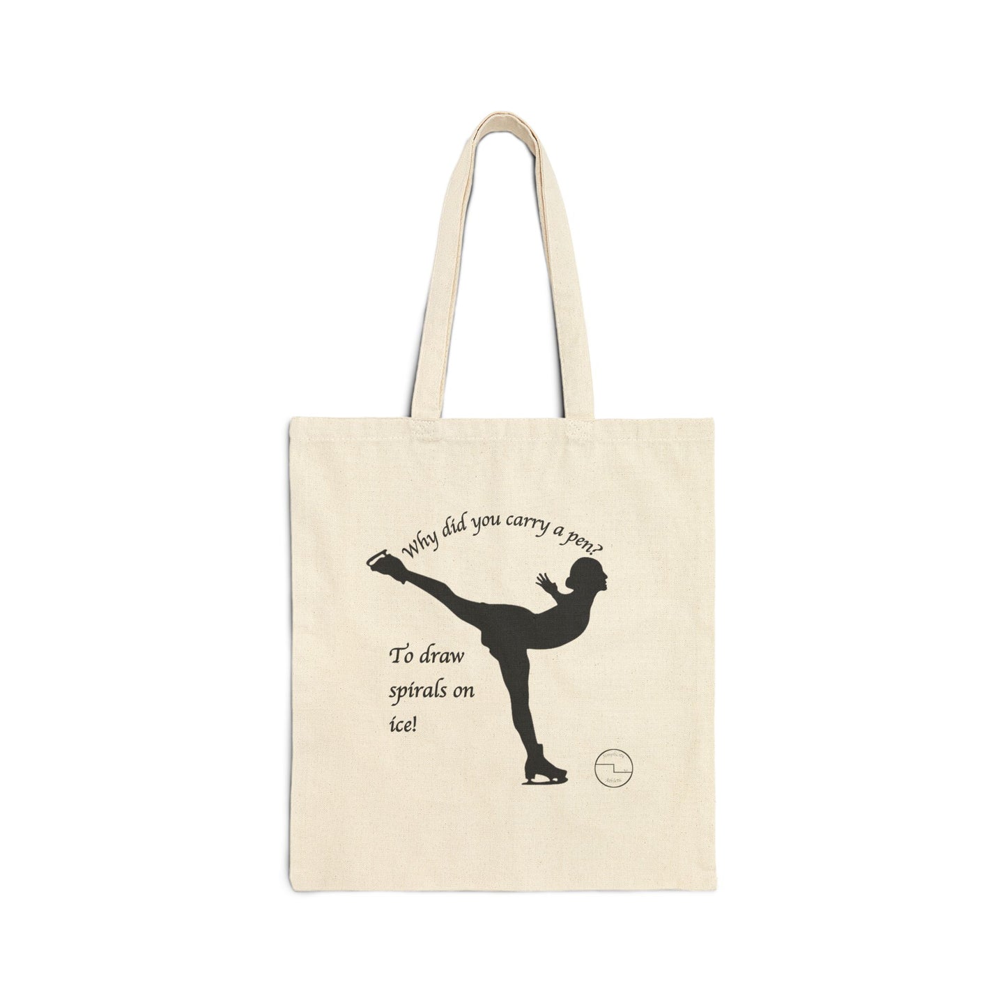 Figure Skating 100% Cotton ECO-friendly Canvas Tote Bag | Spiral Joke and "I love figure skating" designs