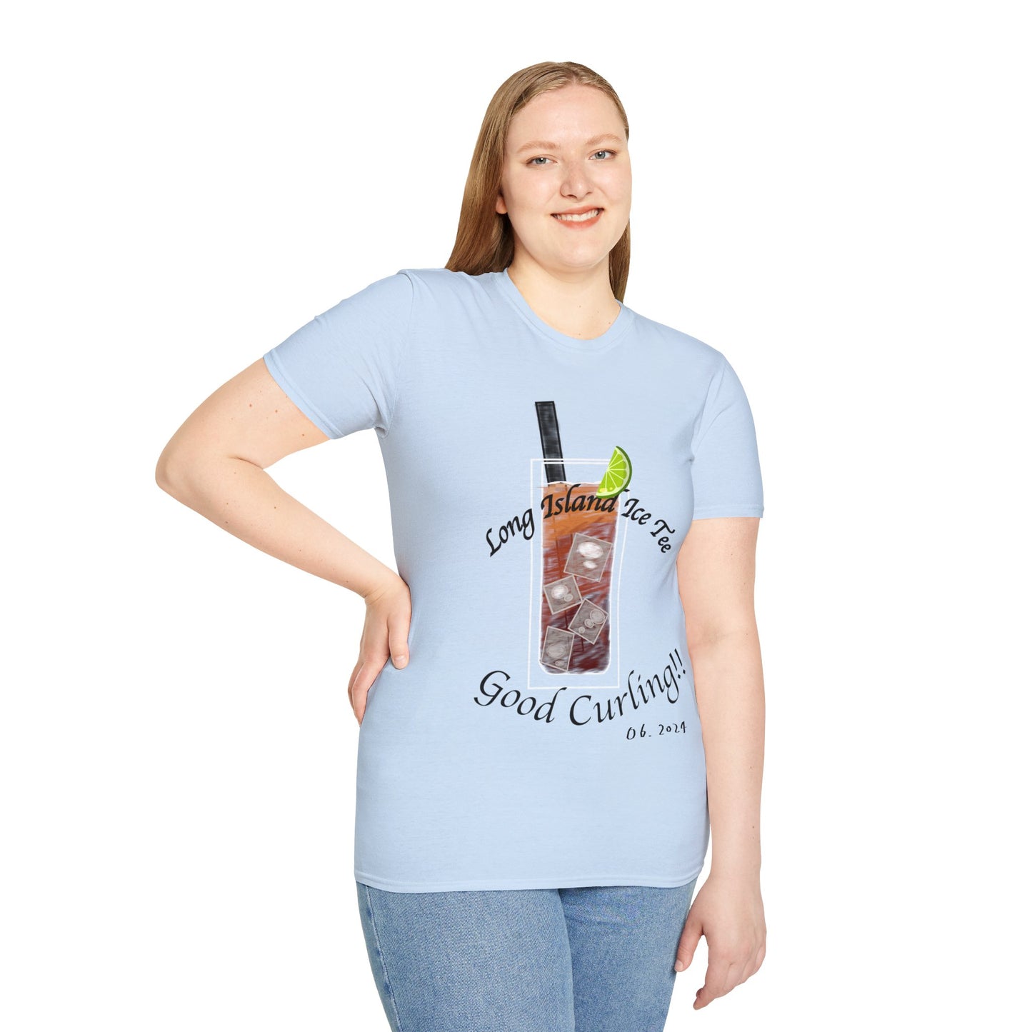Long Island Ice Tee(Tee-line/T-shirt Pun) Curling Tee | 100% ring-spun cotton | Unisex Soft-Style Lightweight