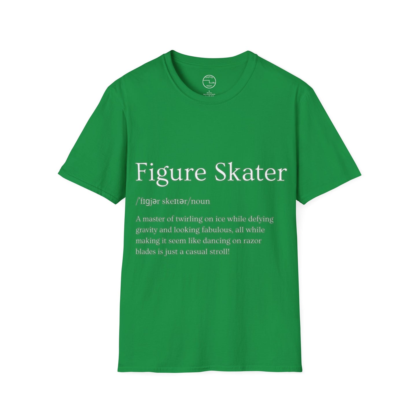 Unisex Softstyle Figure Skater T-Shirt – Defying Gravity Design | 100% Ring-Spun Cotton, Lightweight & Comfortable